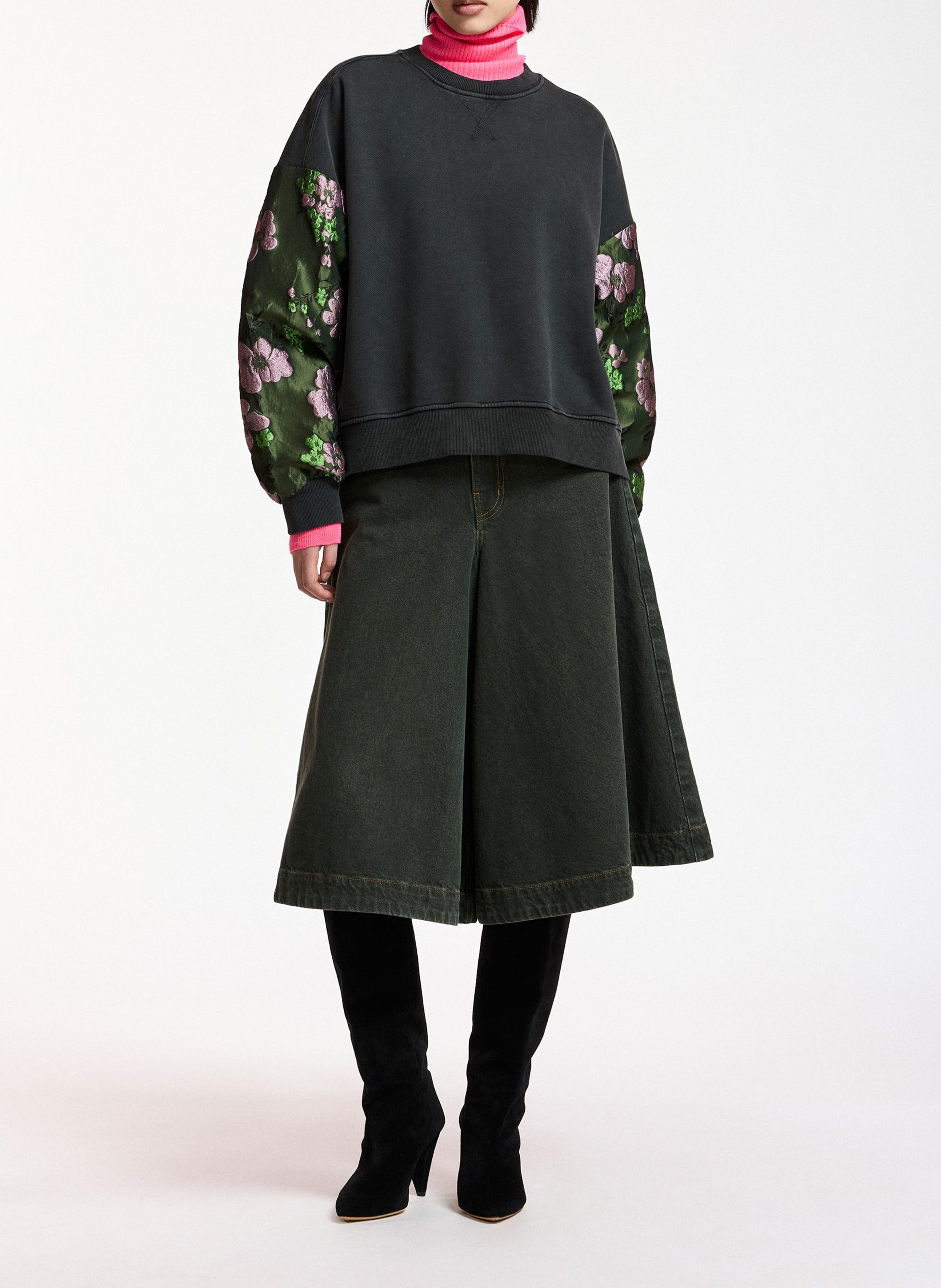 Baumwoll-Sweatshirt mit Rundhalsausschnitt | Grau ESSENTIEL ANTWERP Damen