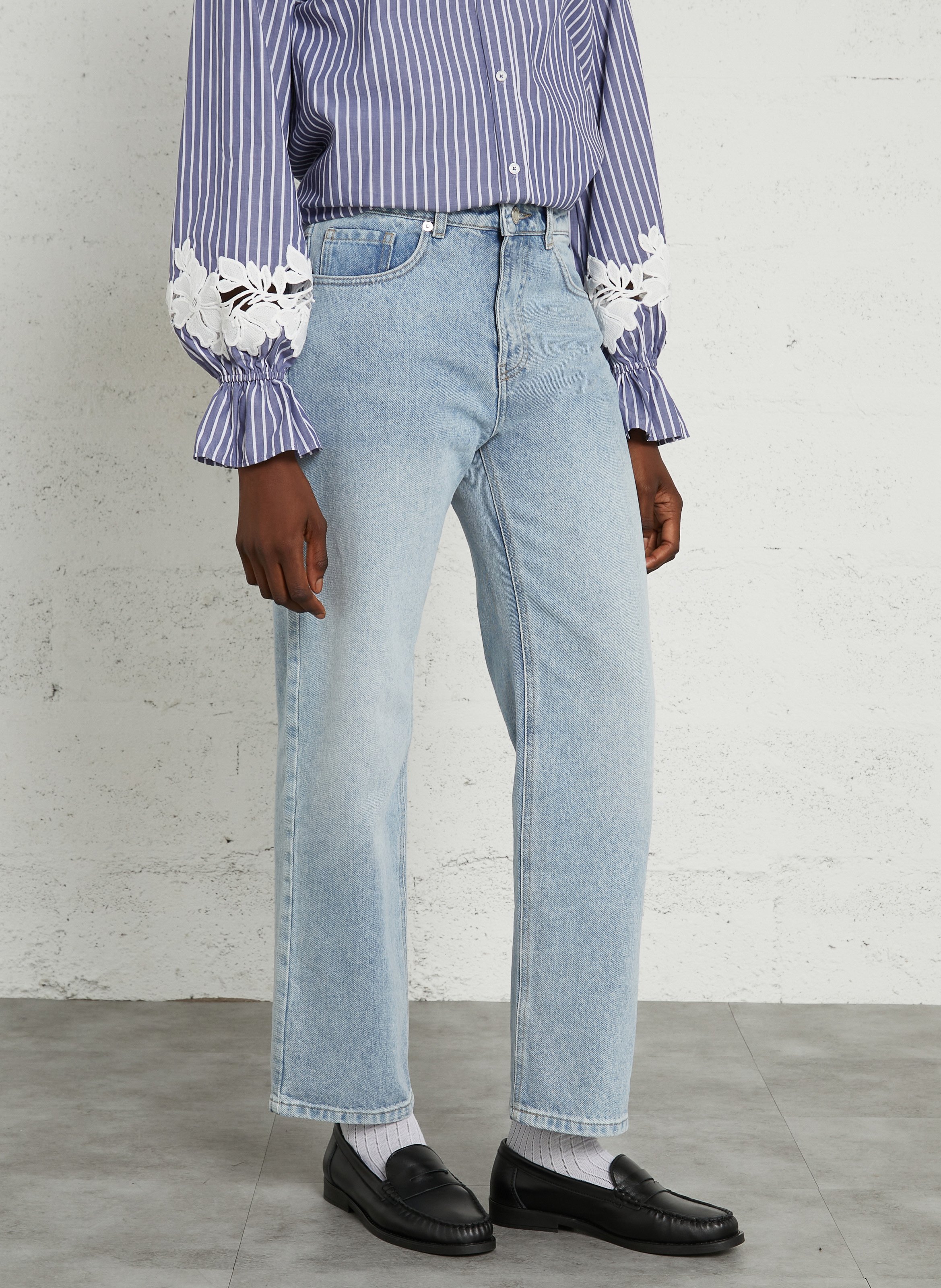 Coated 5-pocket slim-cut jeans IKKS Blue