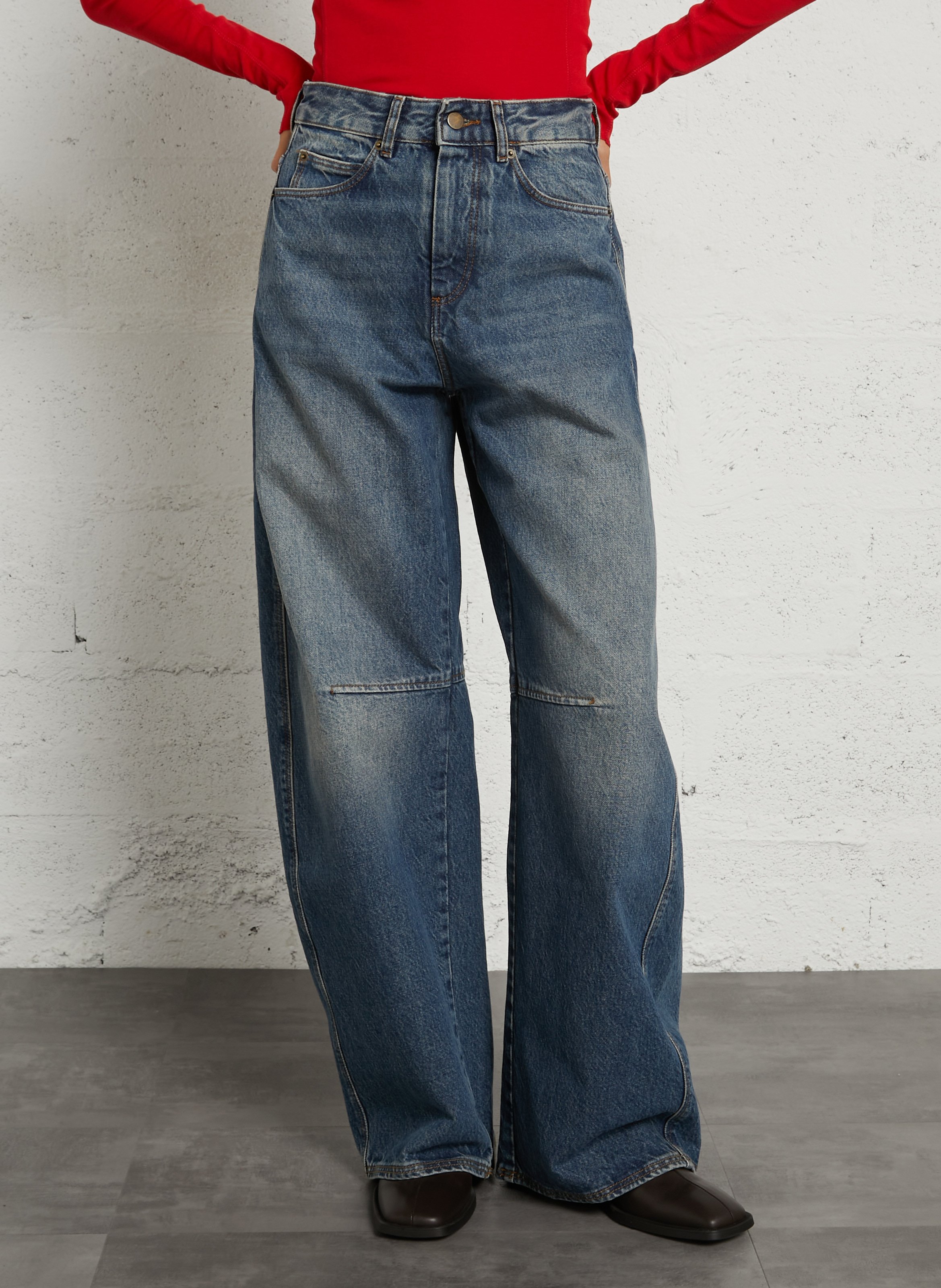 Jean barrel en coton SOEUR Bleu