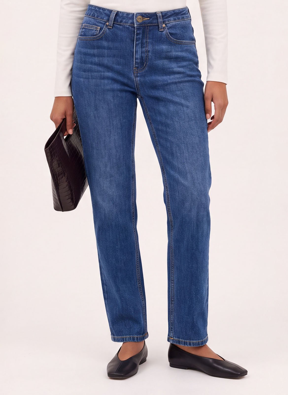 Straight-fit jeans van katoenmix KOOKAI Blauw