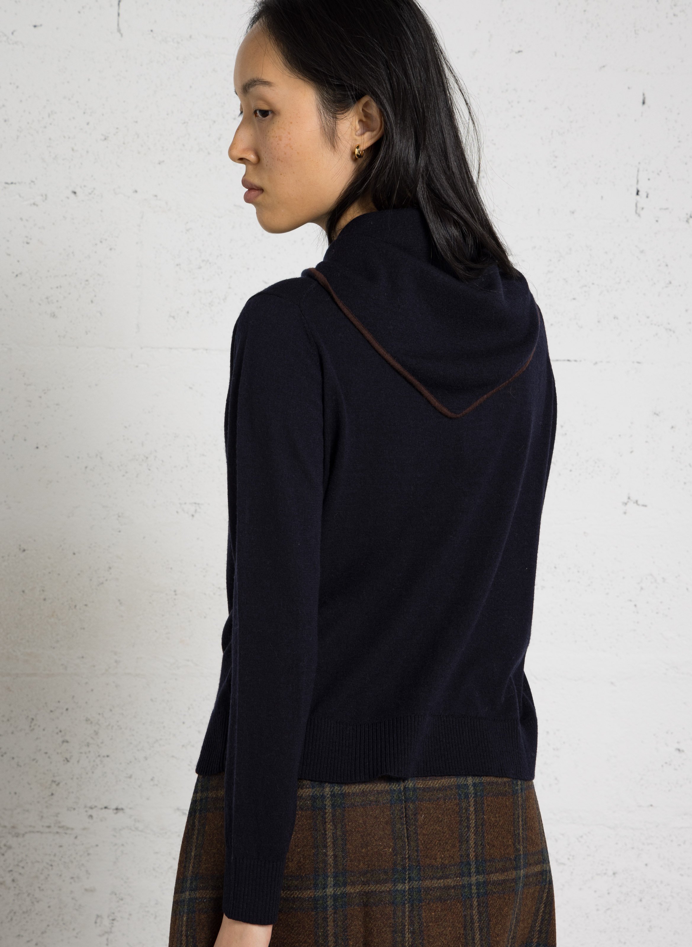 Round-neck wool cardigan THE TINY BIG SISTER Blue