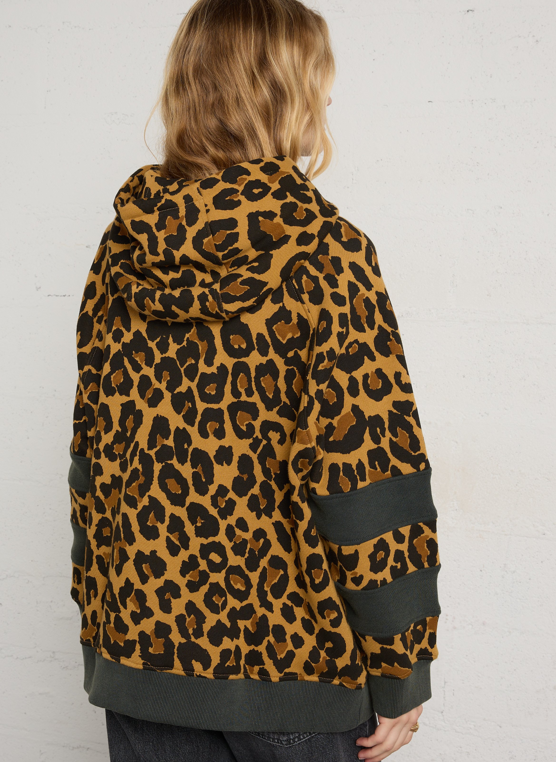 Oversized bedrukte katoenen trui LEON & HARPER Beige