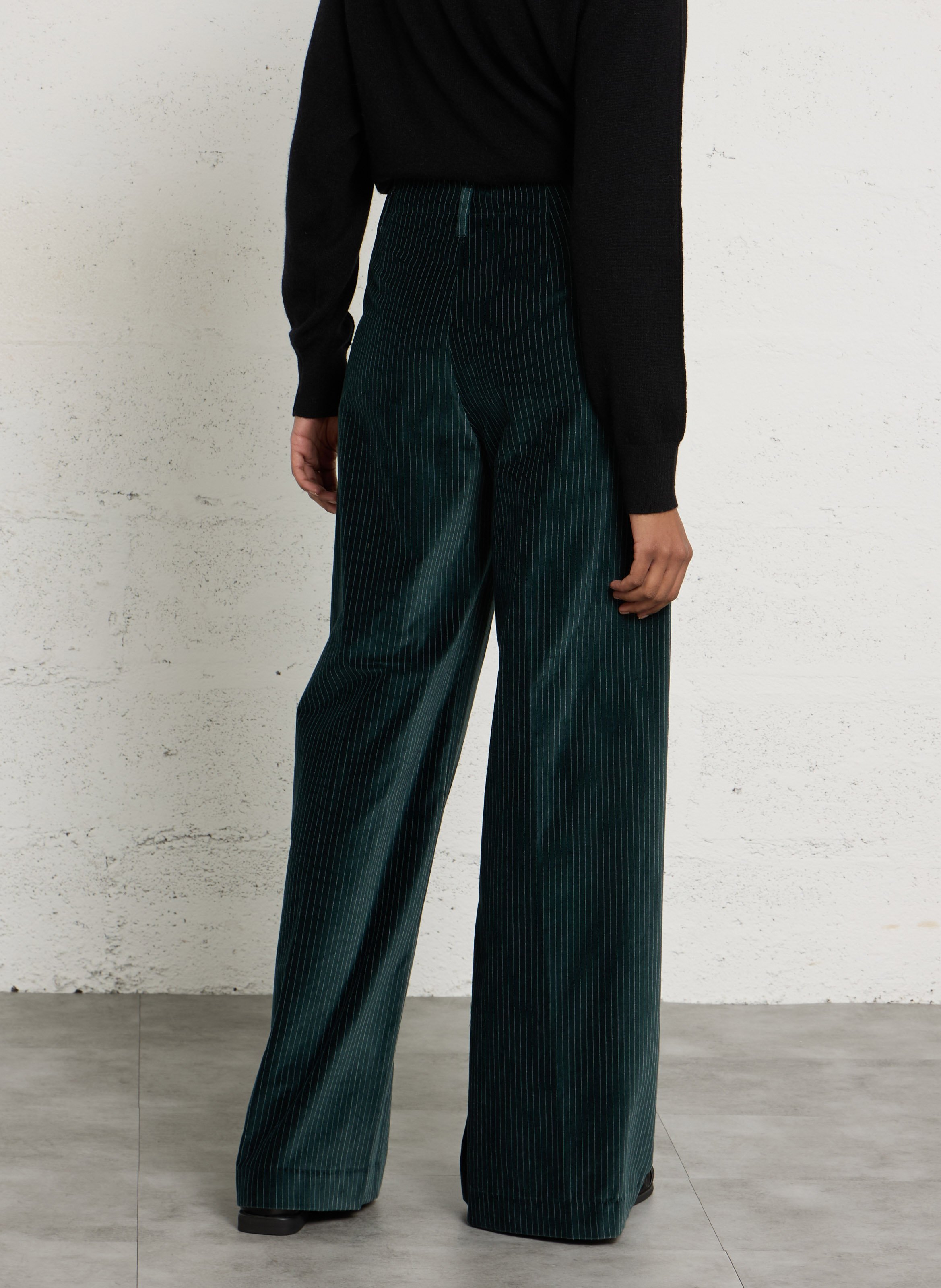 Gerade geschnittene Velours-Hose aus Baumwollmischung DIEGA Schwarz