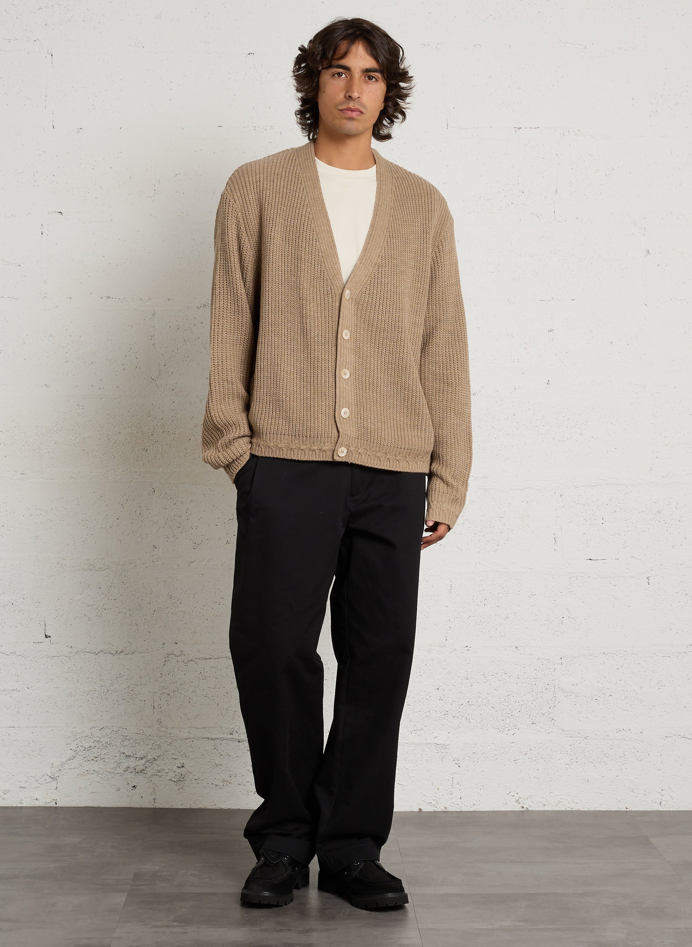 Pantalon droit en coton MINIMUM Noir
