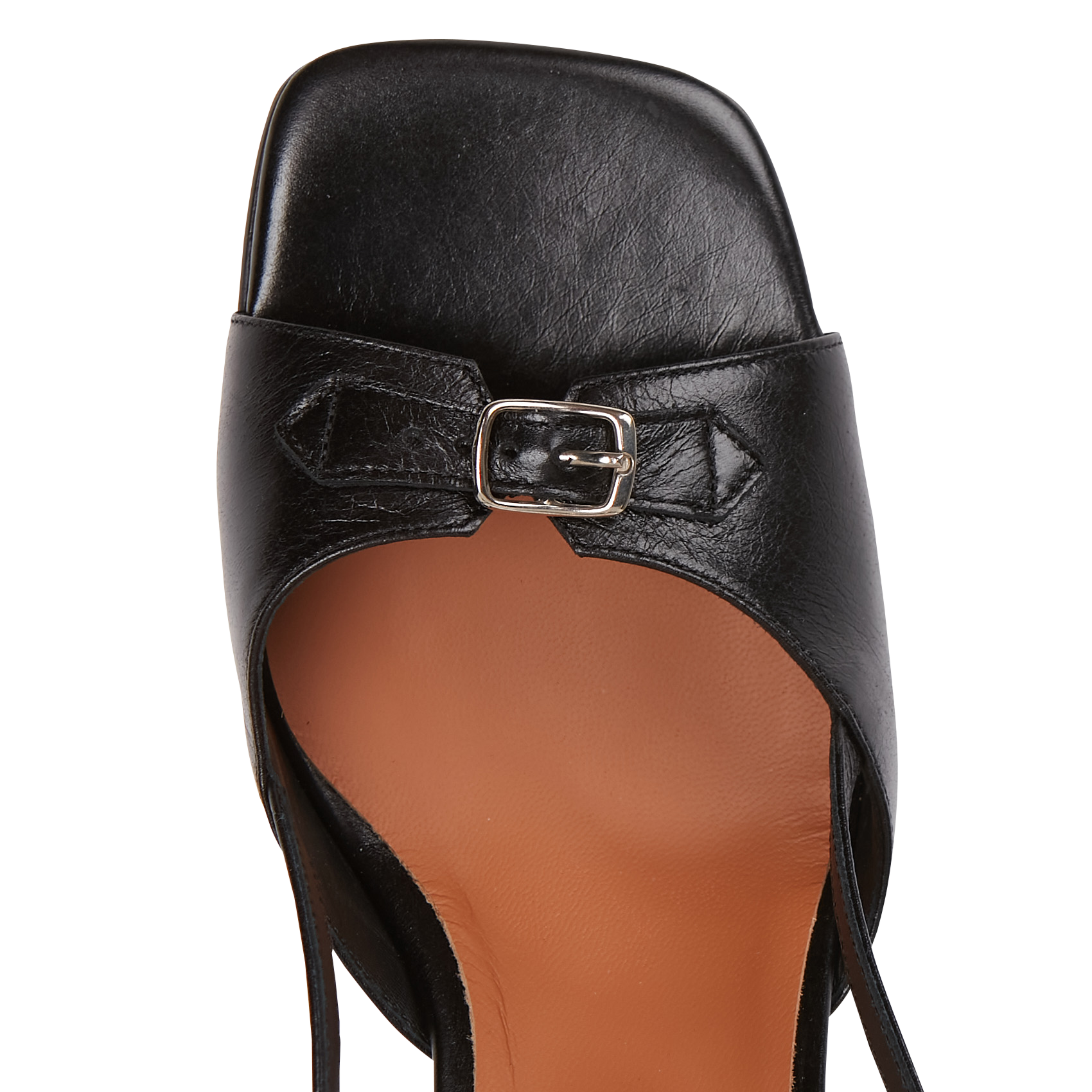 Heeled Worn Leather Sandals Noir Jonak Women Place des Tendances