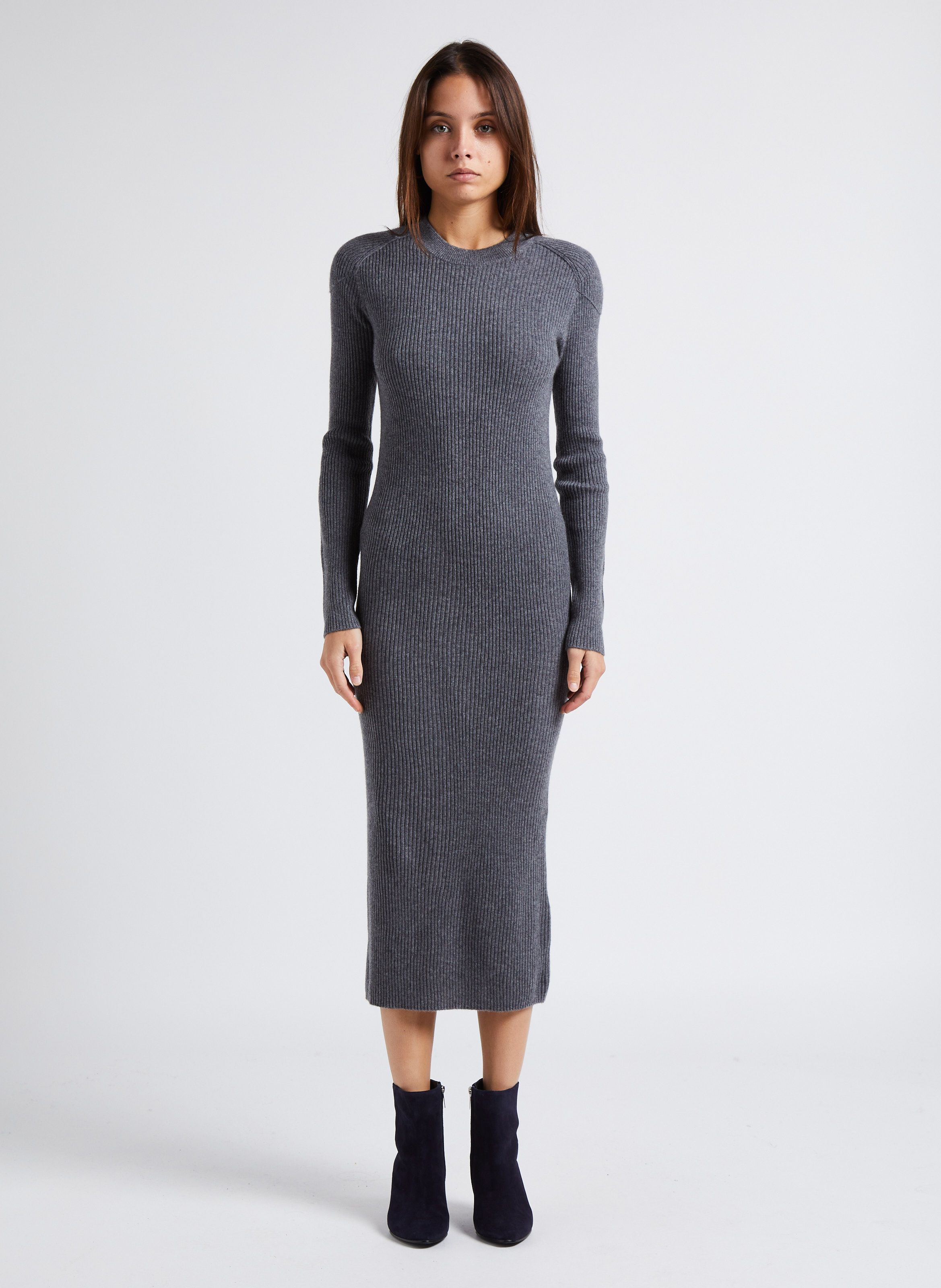 Grey Long cashmere dress