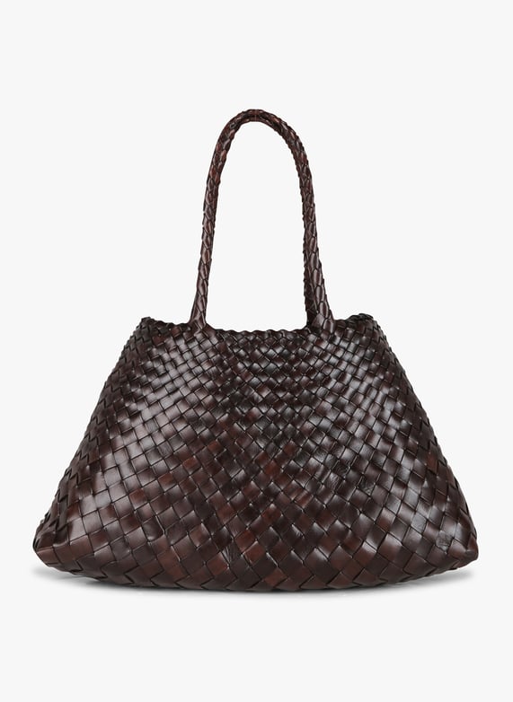 IH Casa Decor Panier en Plastique Tissage Épais Marron avec Poignée IH Casa Decor Panier en Plastique Tissage Épais Marron avec Poignée