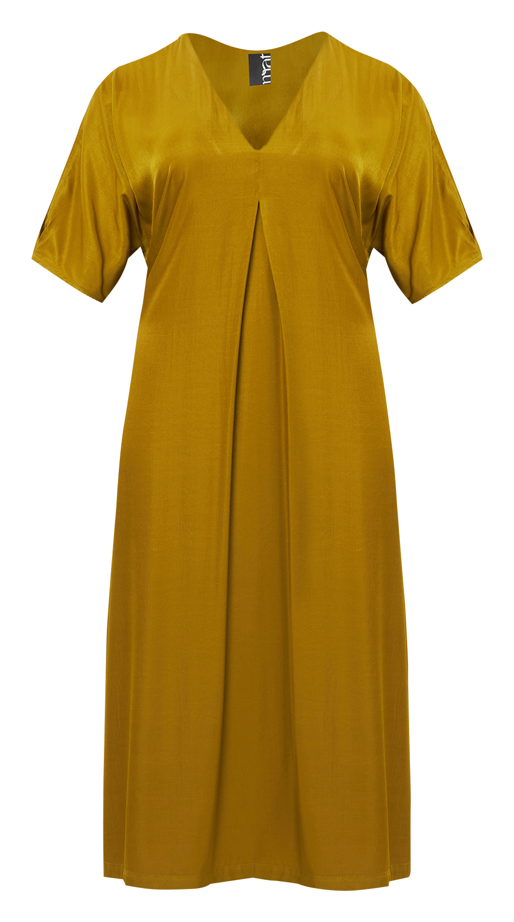 Halflange jurk met V-hals MAT FASHION Geel