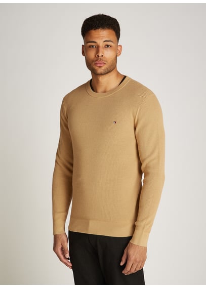 Pull à col rond en maille torsadée Phillips Brook pour homme en beige Pull à col rond en maille torsadée Phillips Brook pour homme en beige