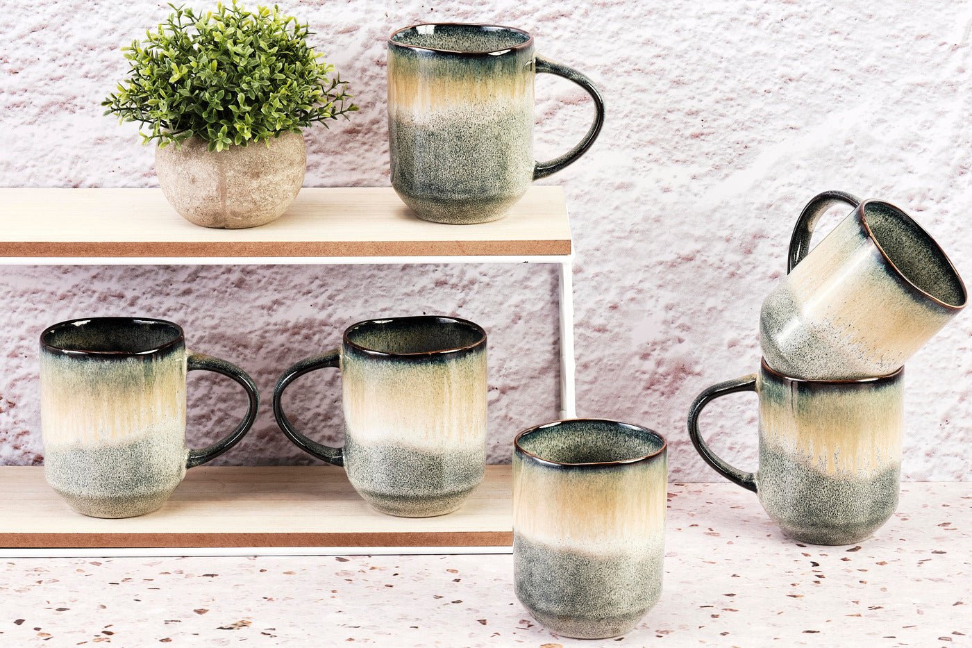 Mug genesis 40cl - 6 pièces - terre BJORN Gris