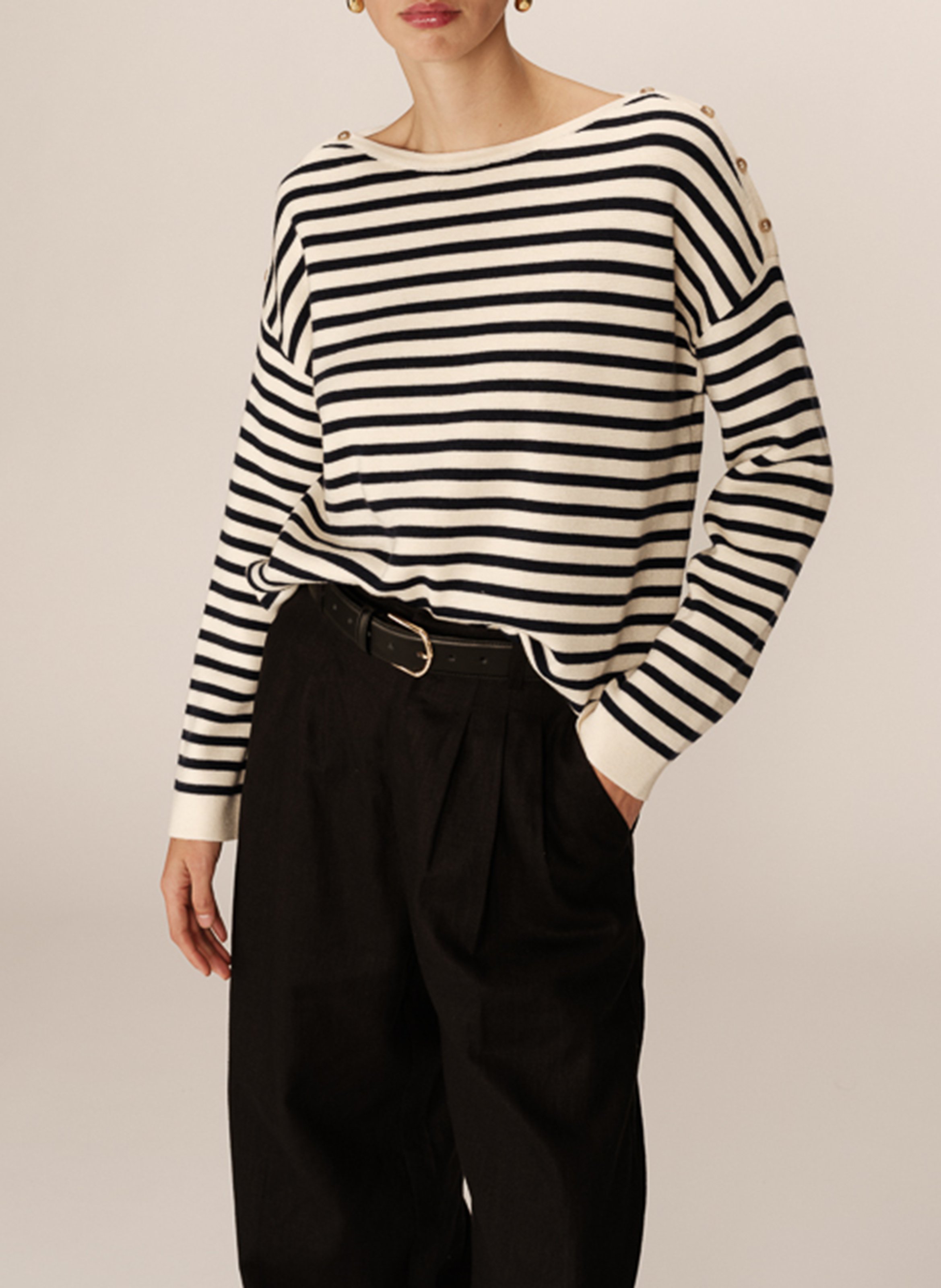 Oversized sailor sweater GRACE ET MILA White
