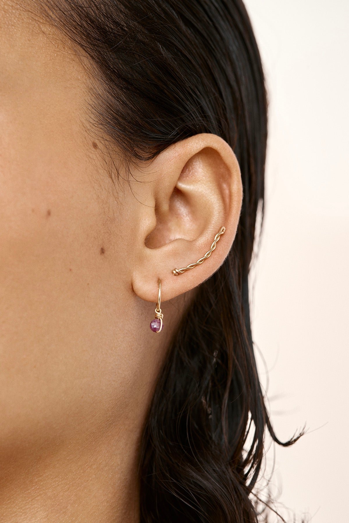 Mini hoops - ruby YAY Pink