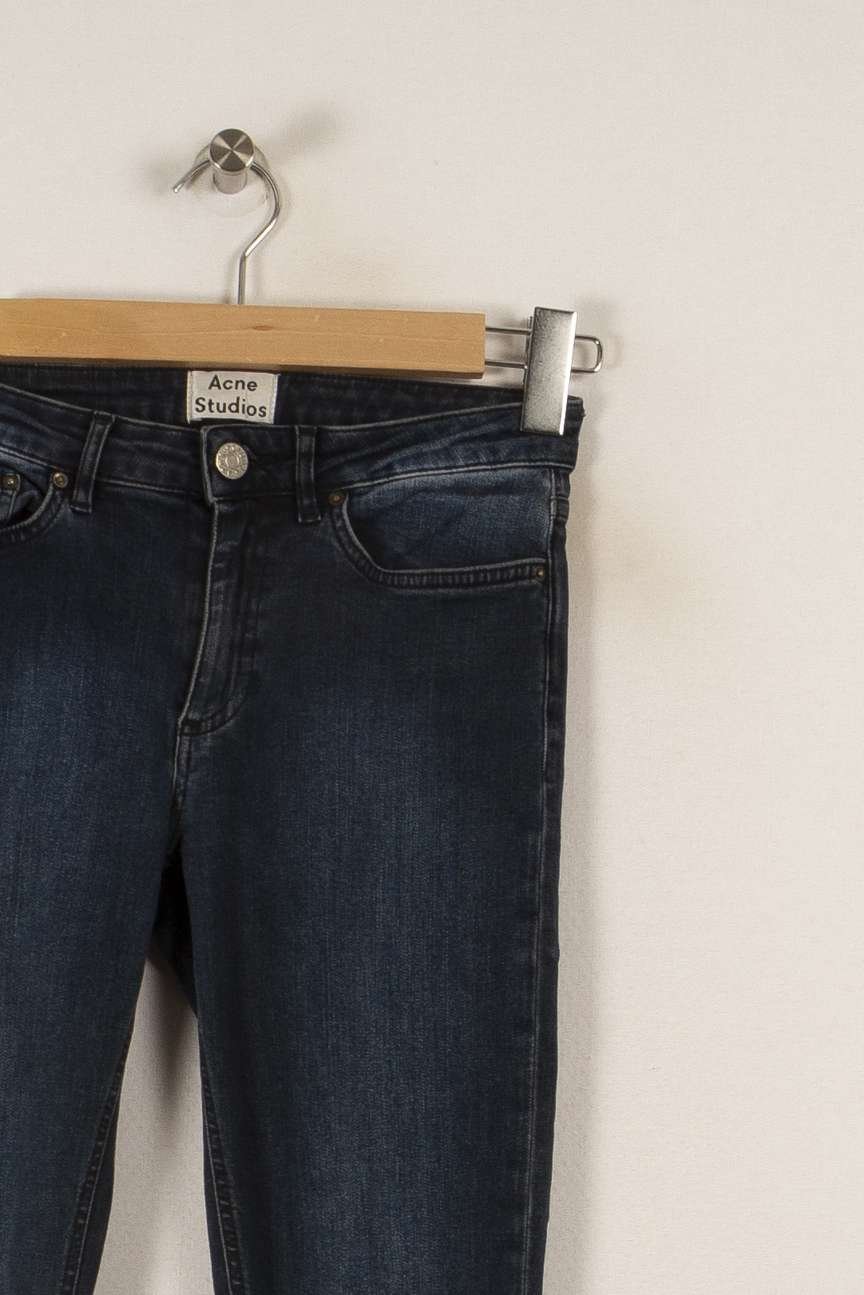 Cropped slim jeans with studs ACNE STUDIOS - Seconde Main Blue