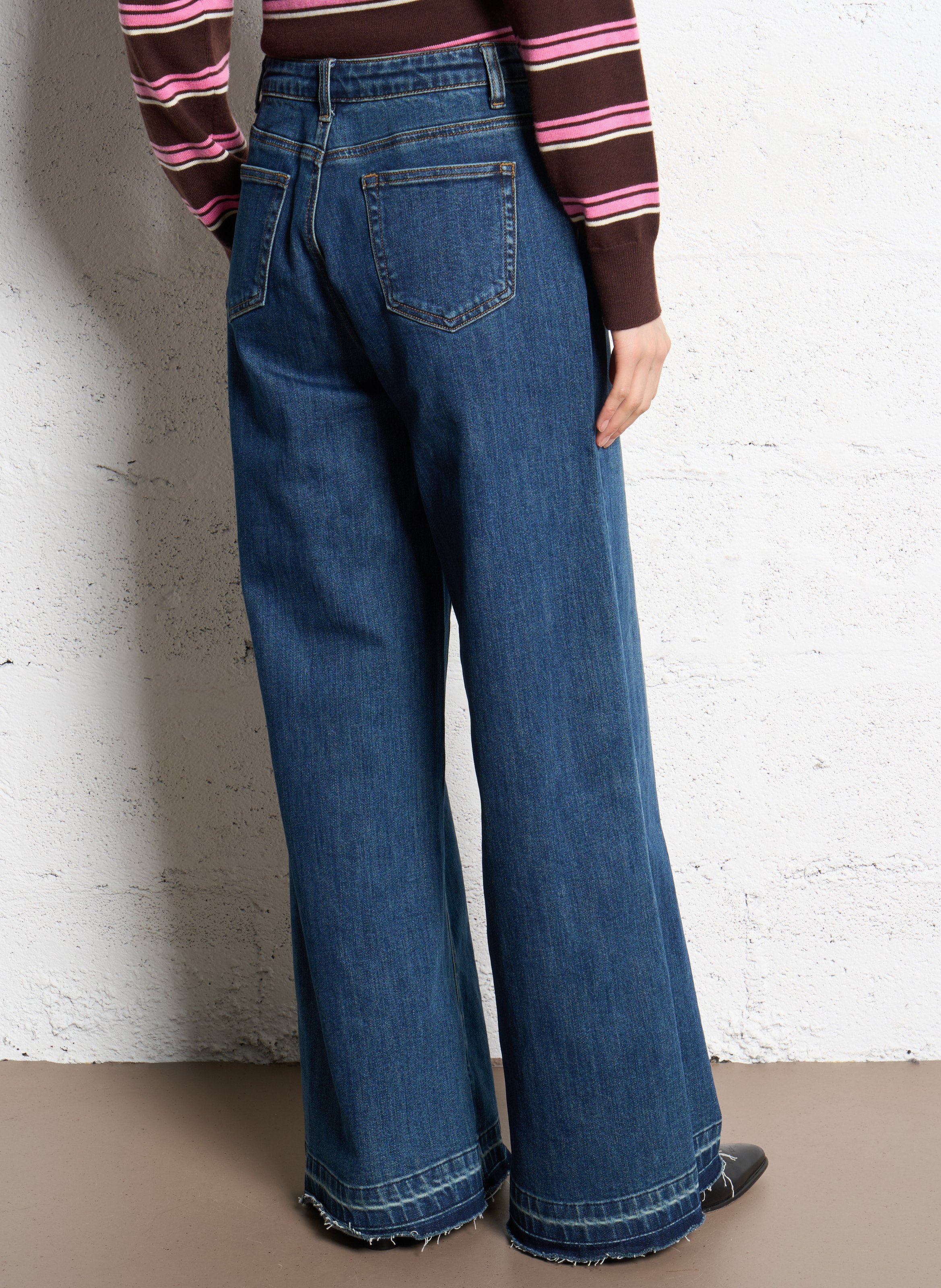 Weite Jeans aus Baumwoll-Mix SUNCOO Blau