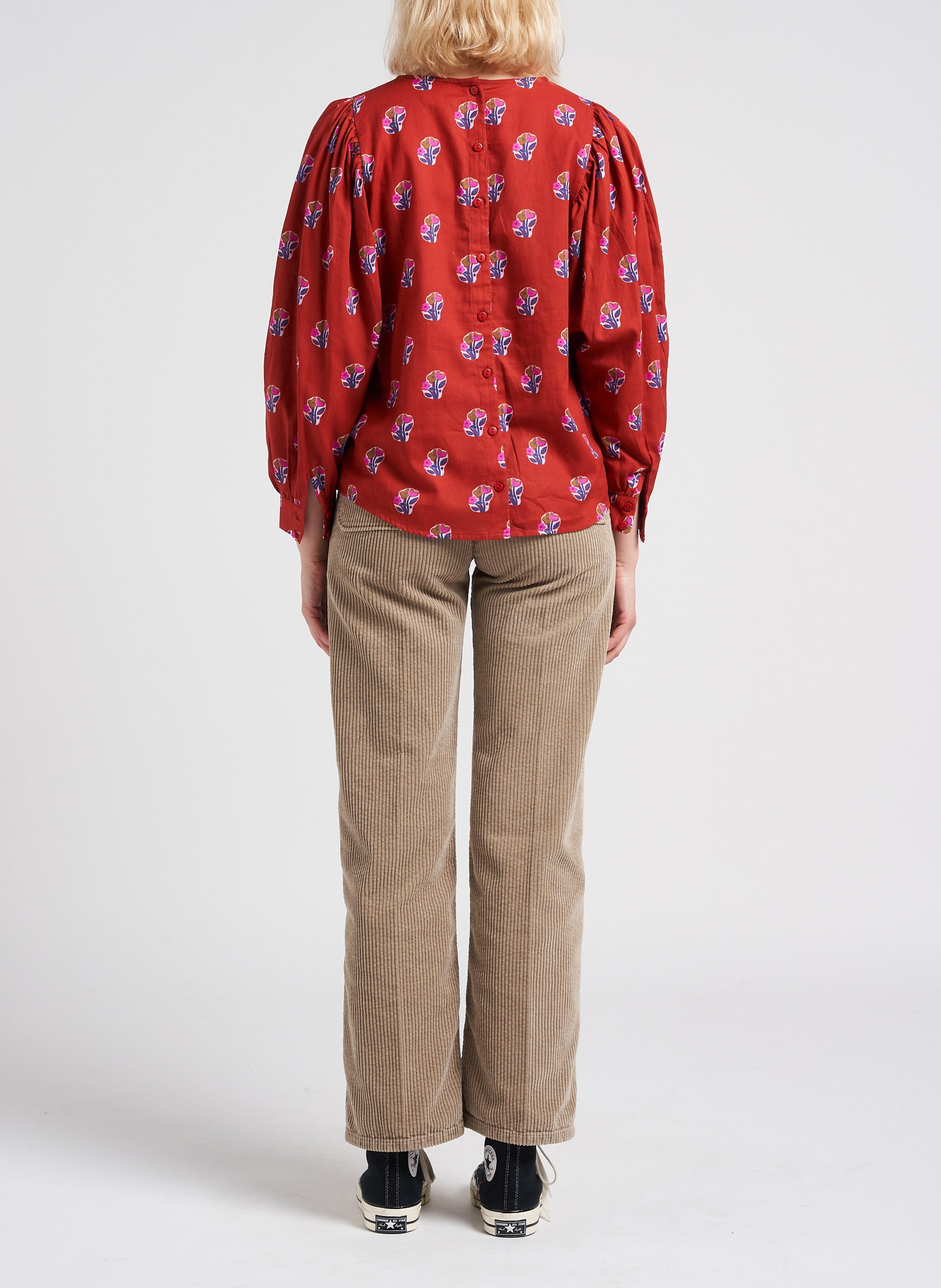 Ribbroek met wijd uitlopende pijpen ACQUAVERDE Beige