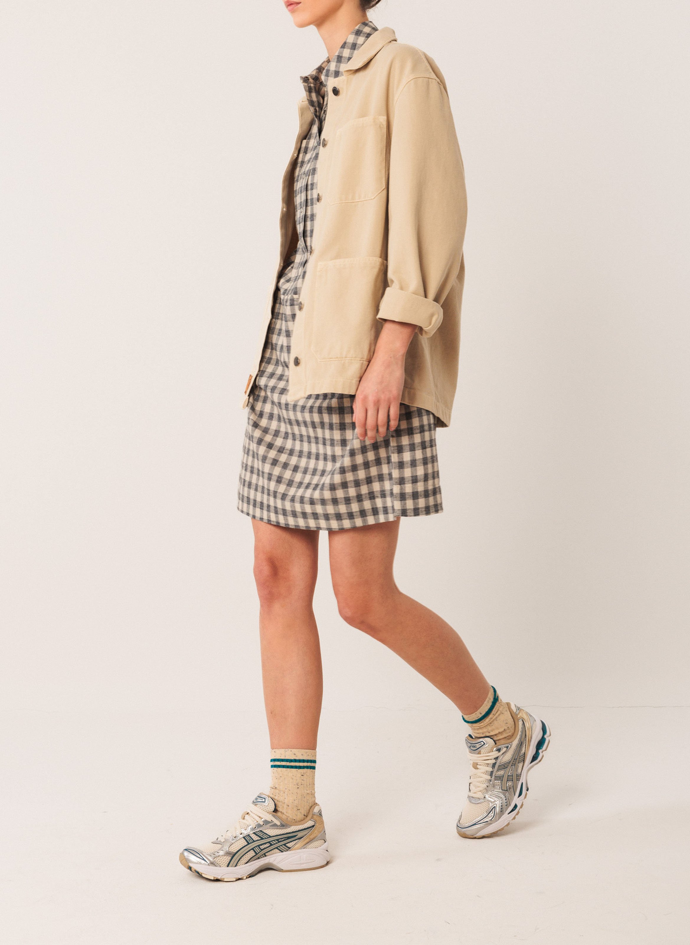 Oversized shirt with classic collar in cotton INDI & COLD Beige
