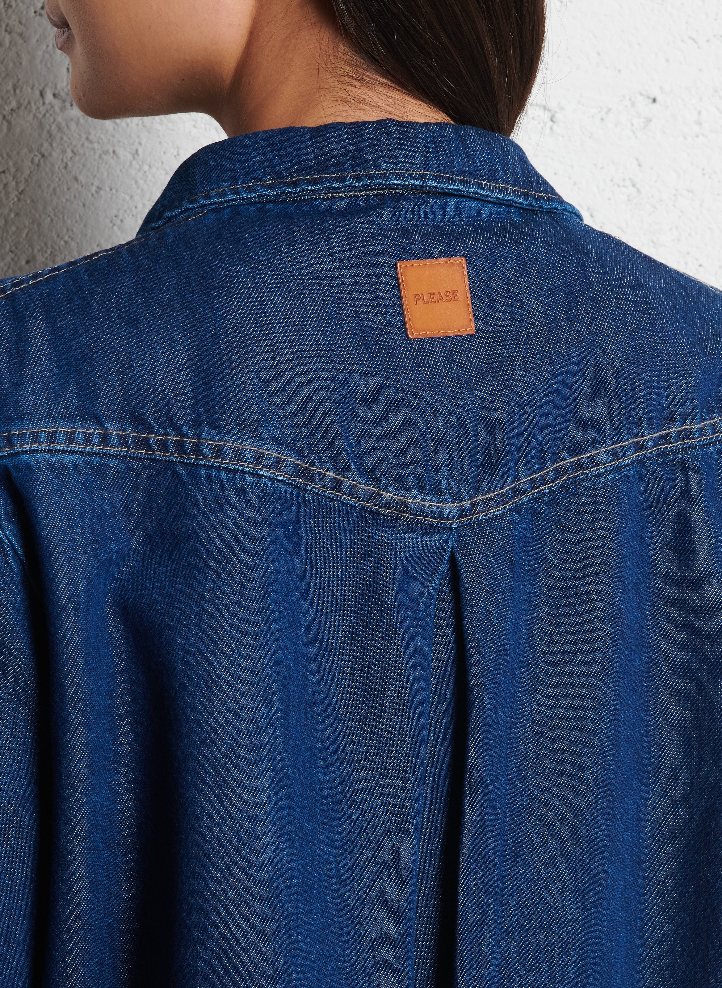 Denim jacket with Peter Pan collar PLEASE Blue