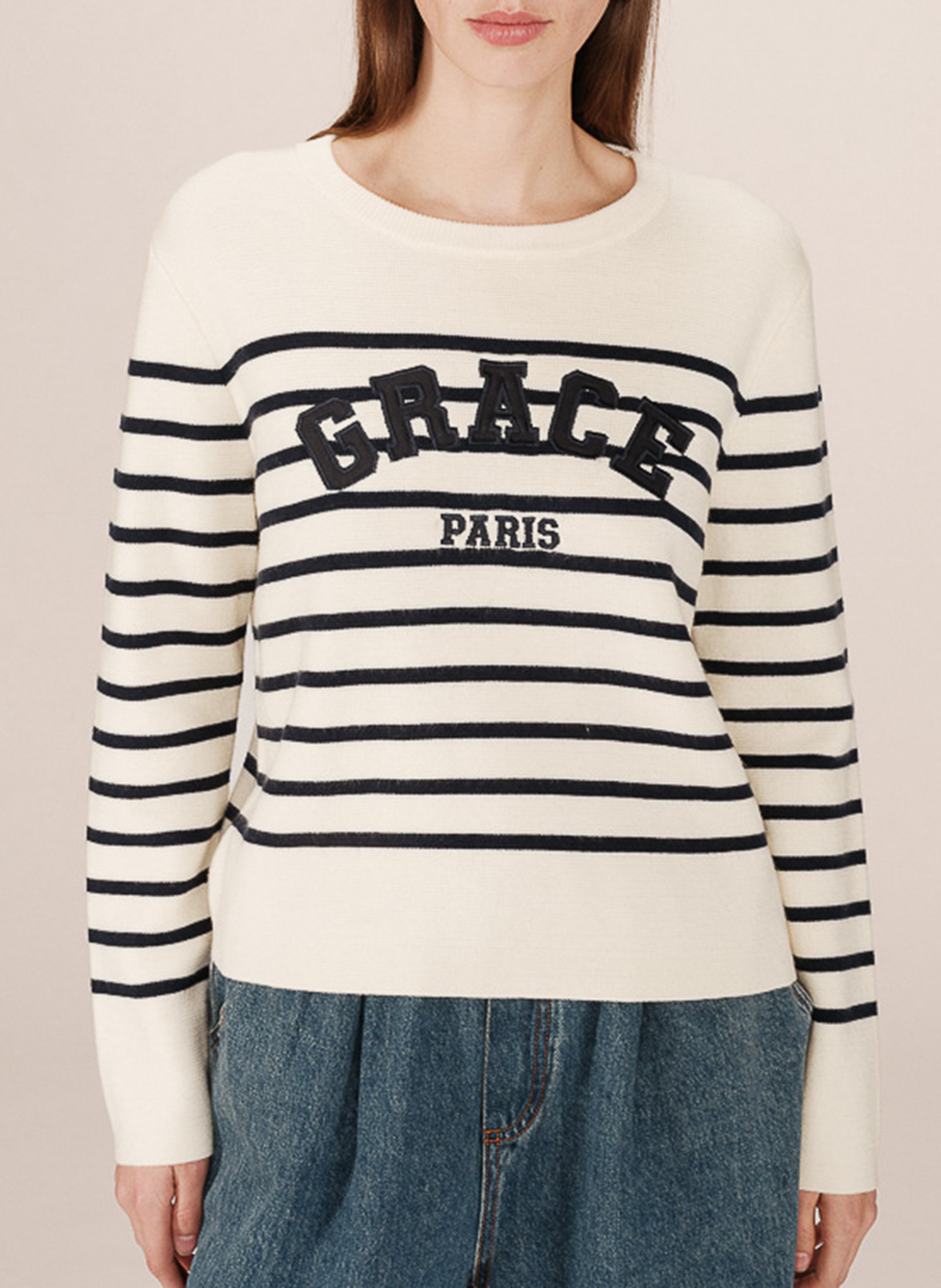 Kurzärmliger Pullover mit Rundhalsausschnitt GRACE ET MILA