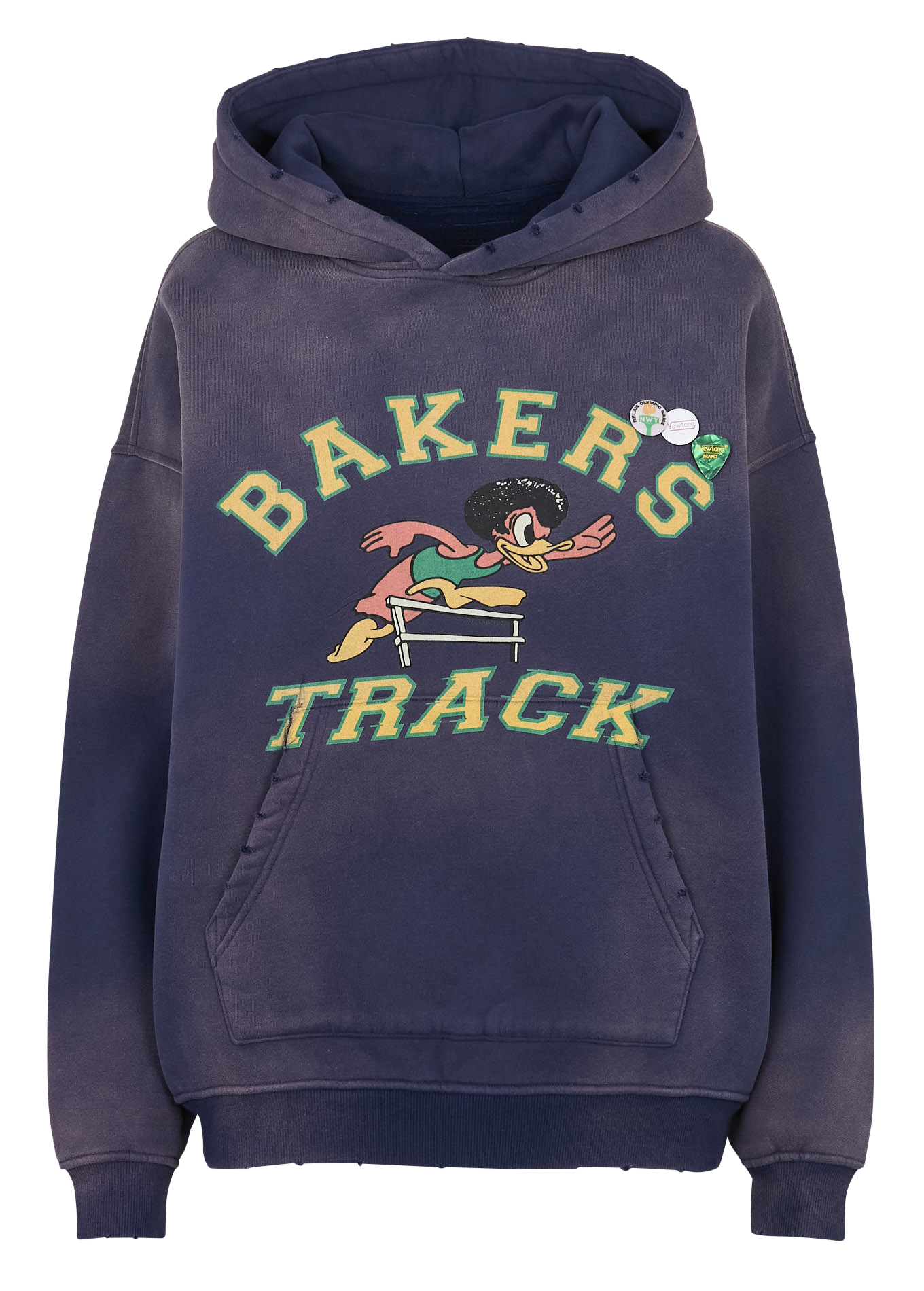 Loose-fit cotton-blend hoodie with screen print NEWTONE Blue