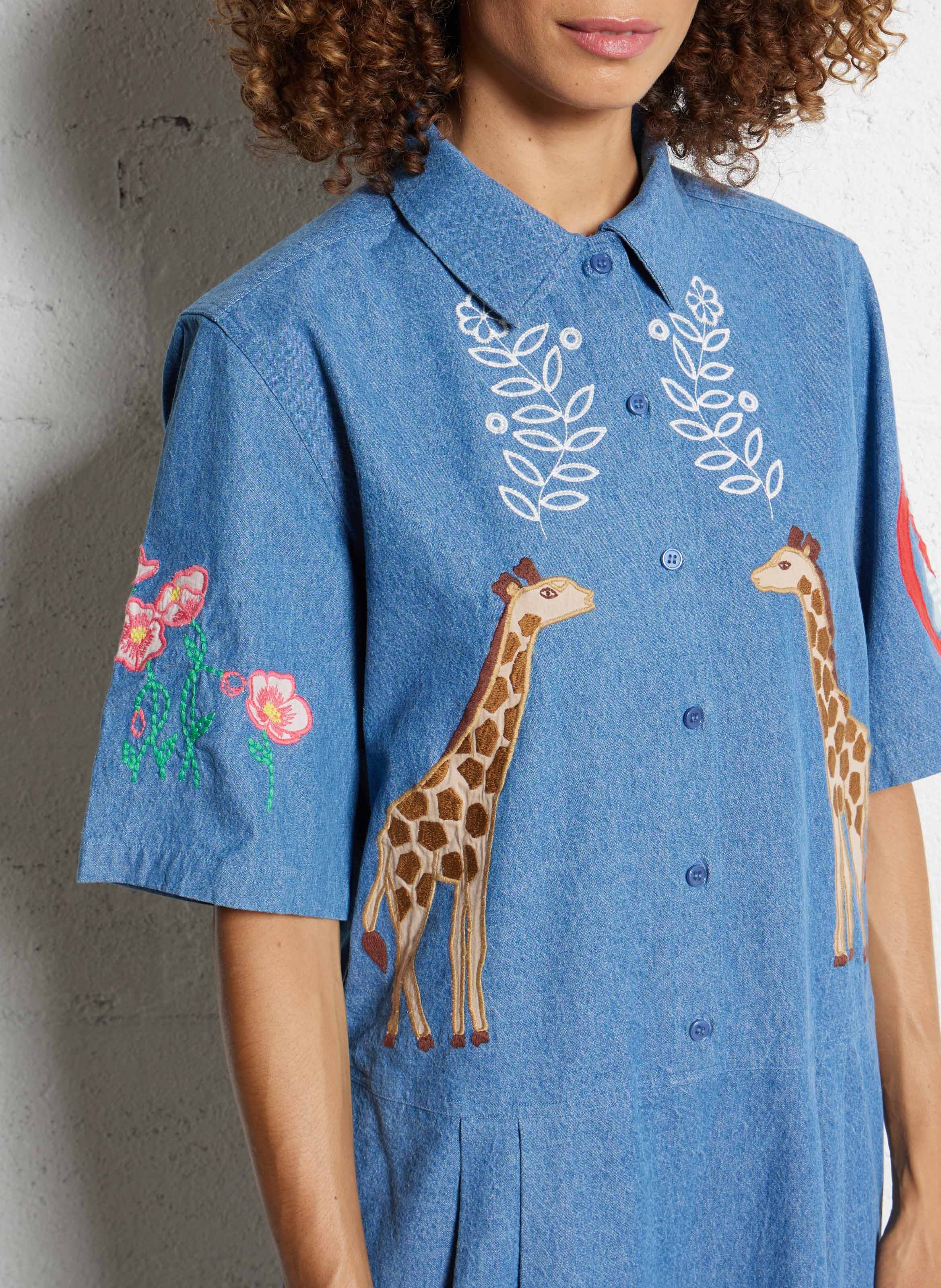 Combinaison col classique en coton STELLA NOVA Bleu