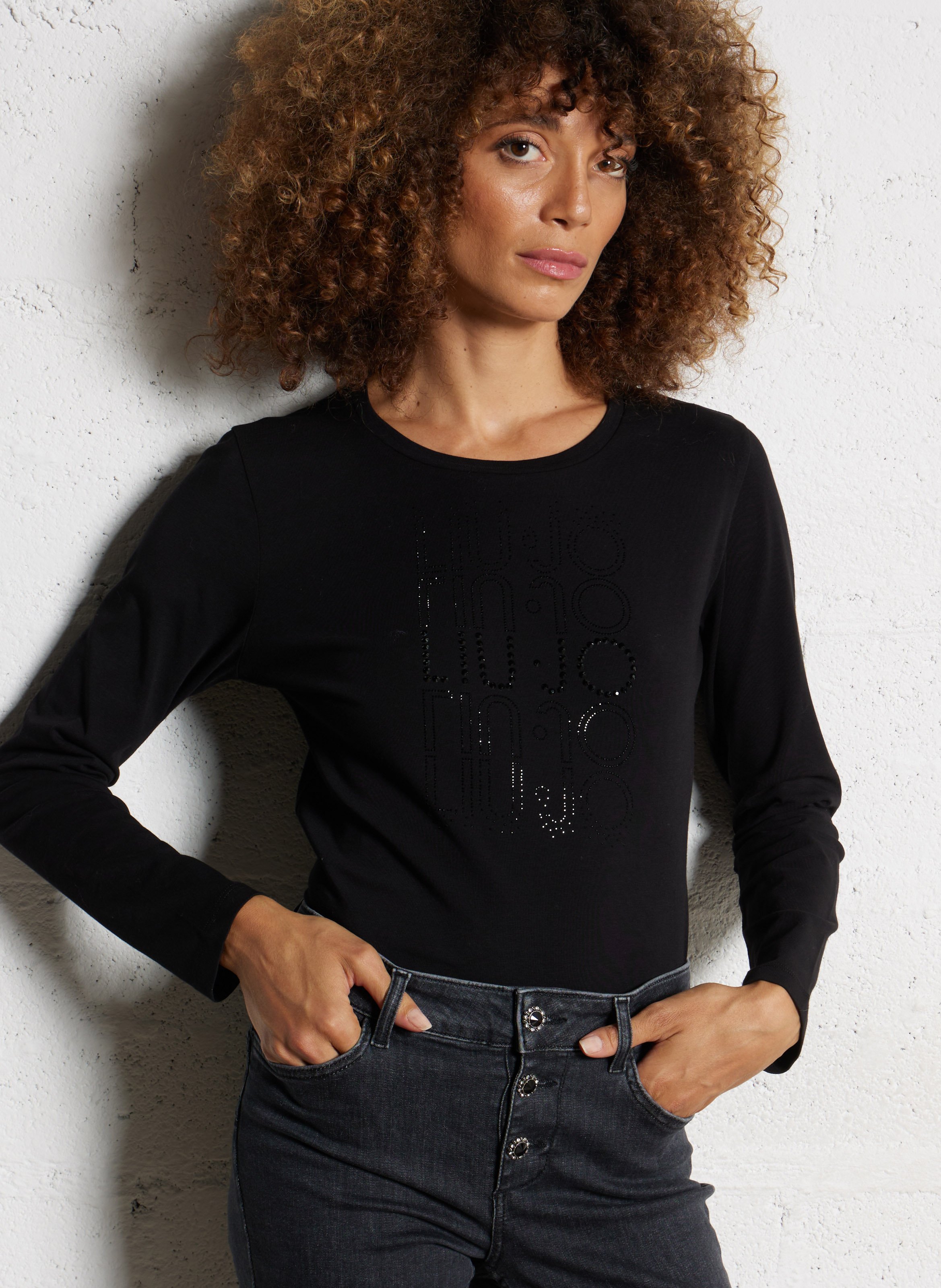 Jacksonville - T-Shirt mit Rundhalsausschnitt aus Baumwoll-Mix LIU JO Schwarz