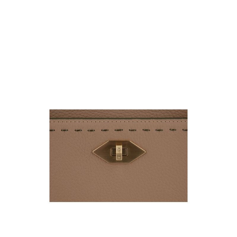 Handbag - cowhide leather POURCHET Brown