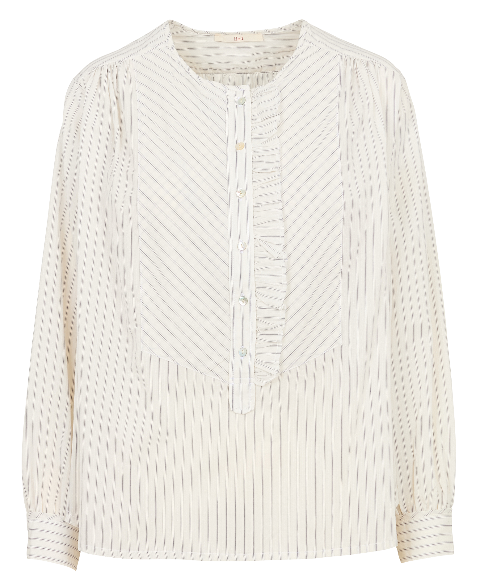 Oversized striped shirt with ruffles HOD PARIS White