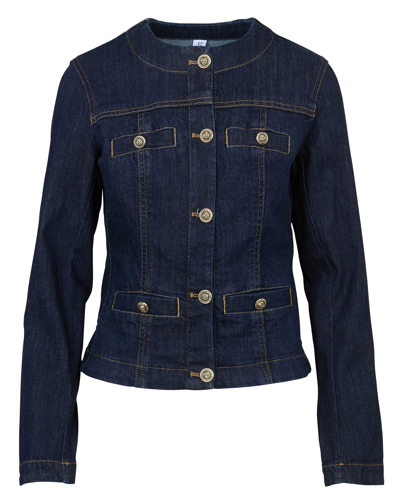 Veste en jean ajustée col rond en coton mélangé LIU JO Bleu
