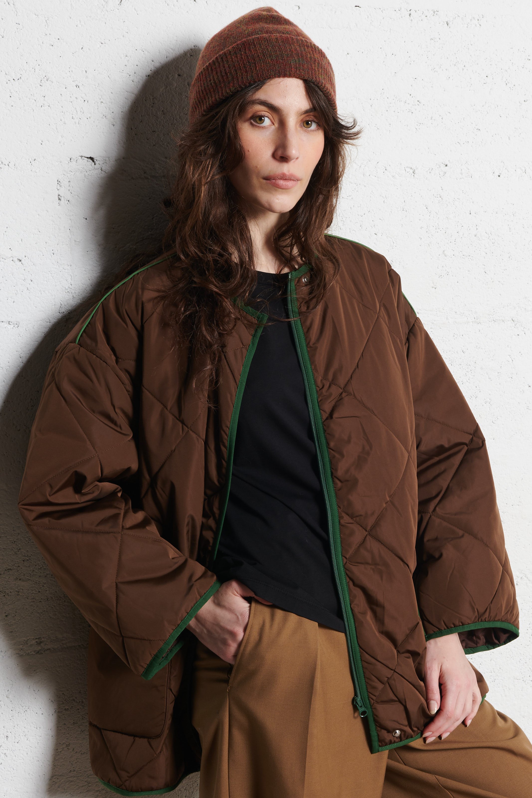 Oversize-Steppjacke AMERICAN VINTAGE Braun