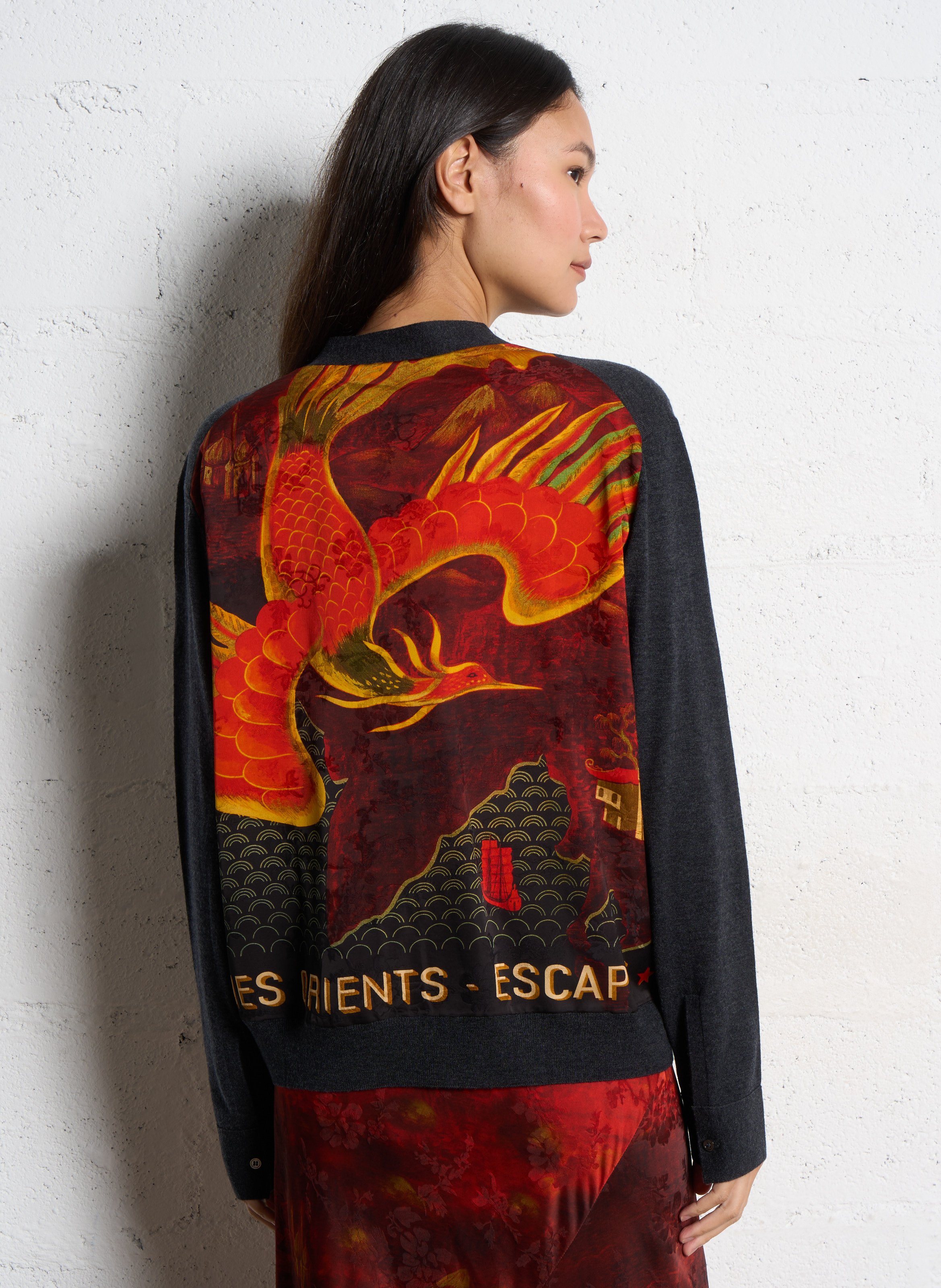 Gilet ajusté col V en laine mélangée MES DEMOISELLES Noir