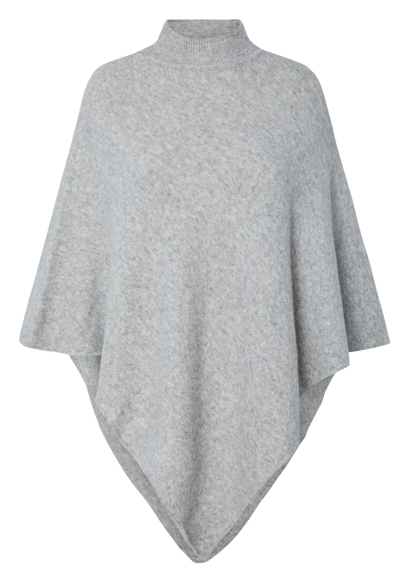 Poncho en maille col montant PIECES Gris