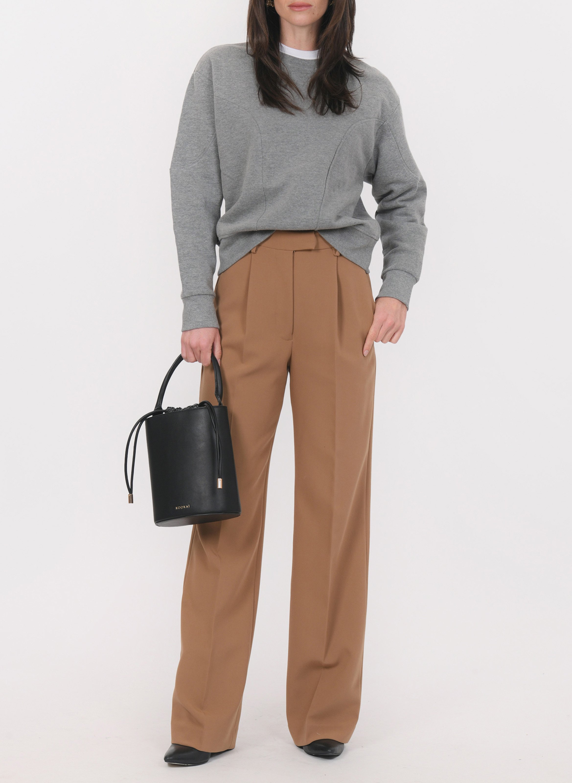 Sweat col rond en coton mélangé KOOKAI Gris