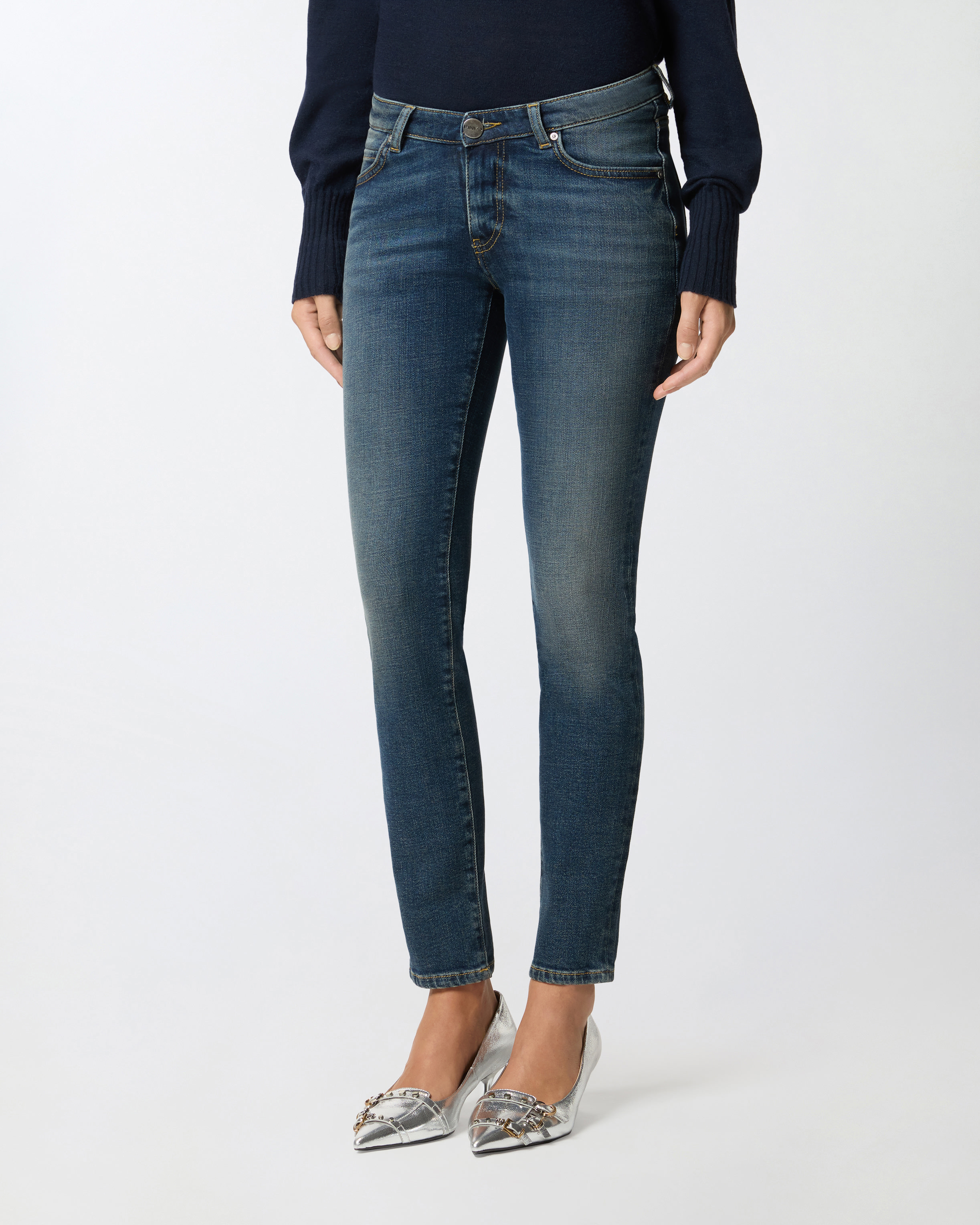 After Dark high-waisted skinny jeans PINKO Blue