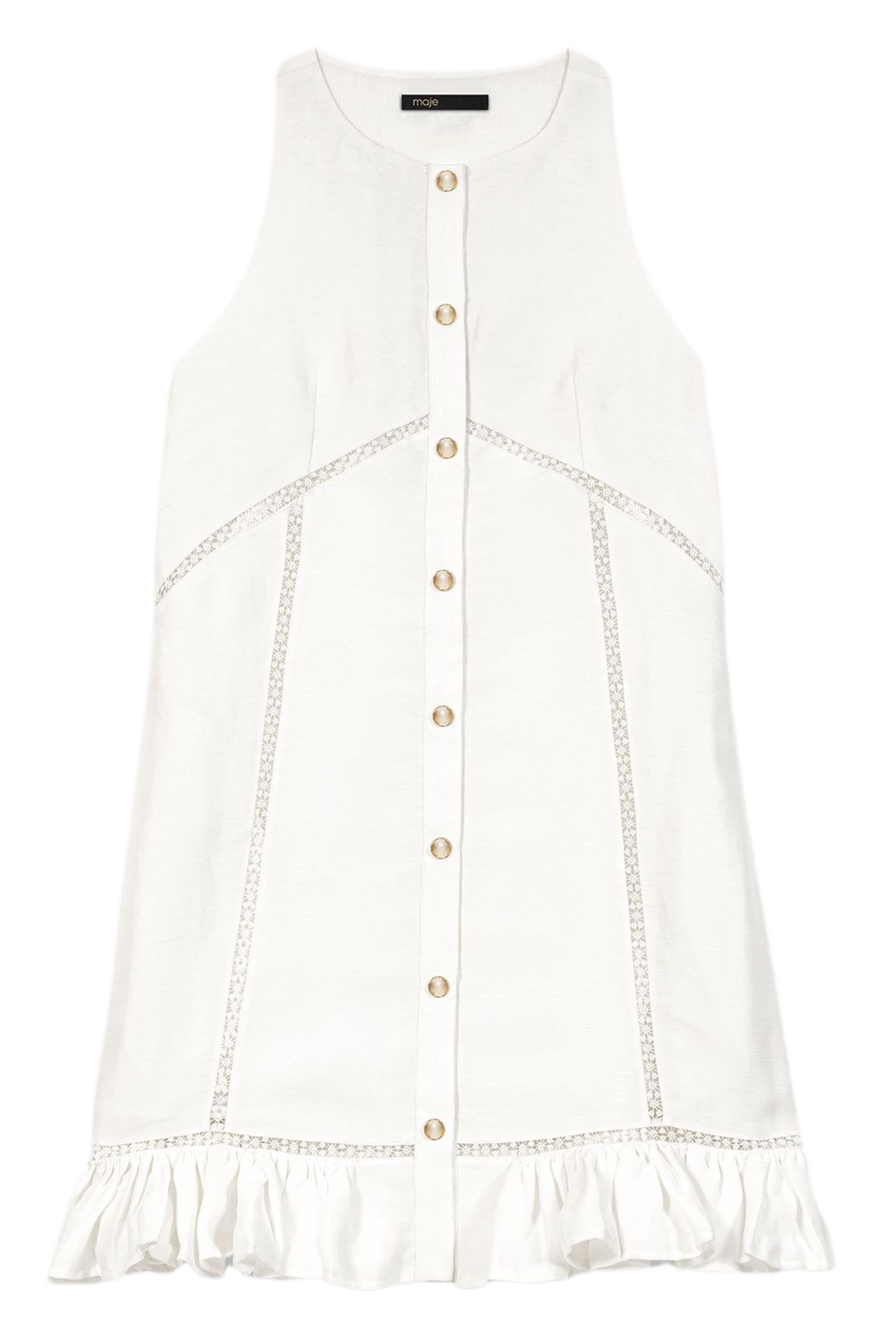 Robe courte col rond MAJE Blanc