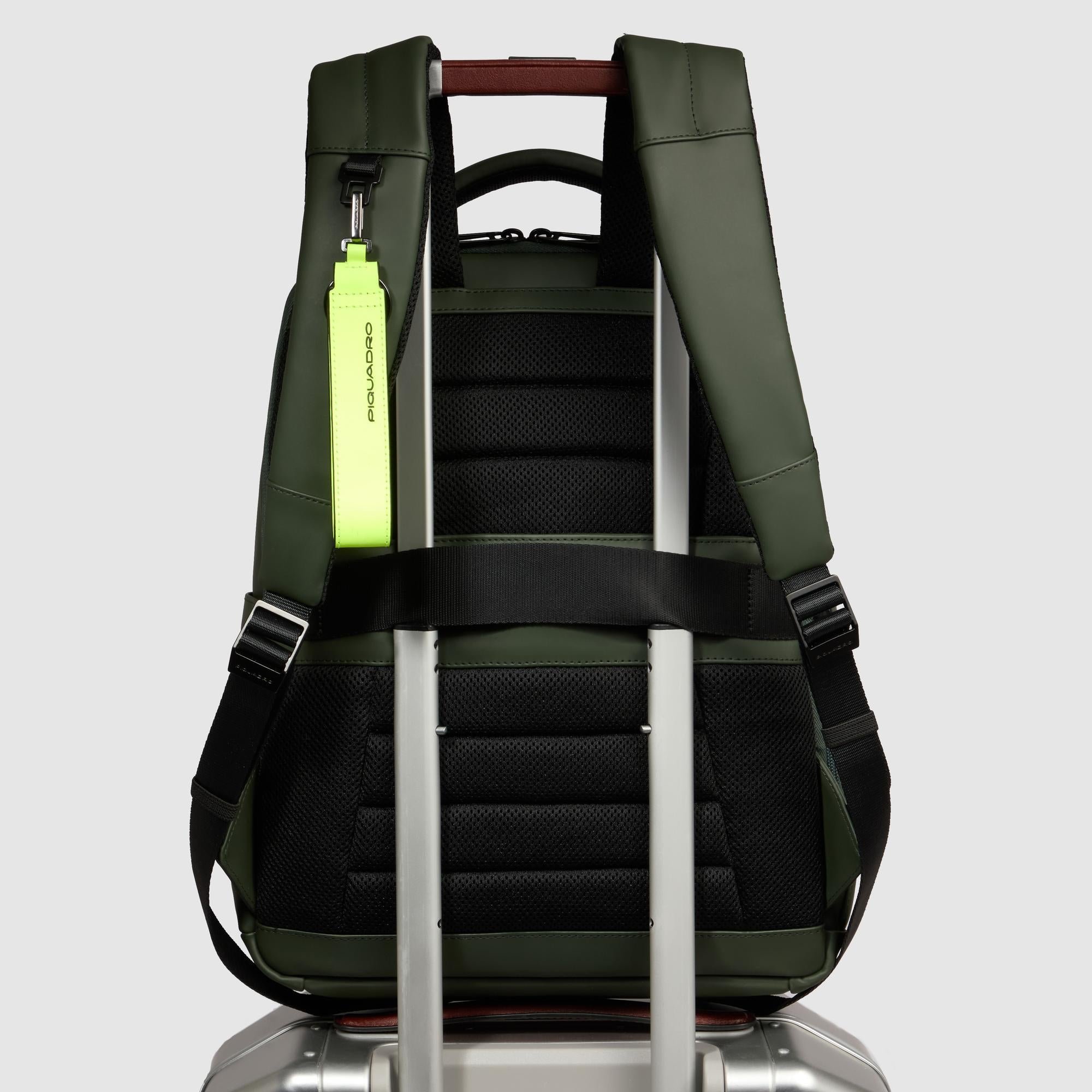 Backpack for computer and ipad® with chest strap, bottle pocket PIQUADRO Green