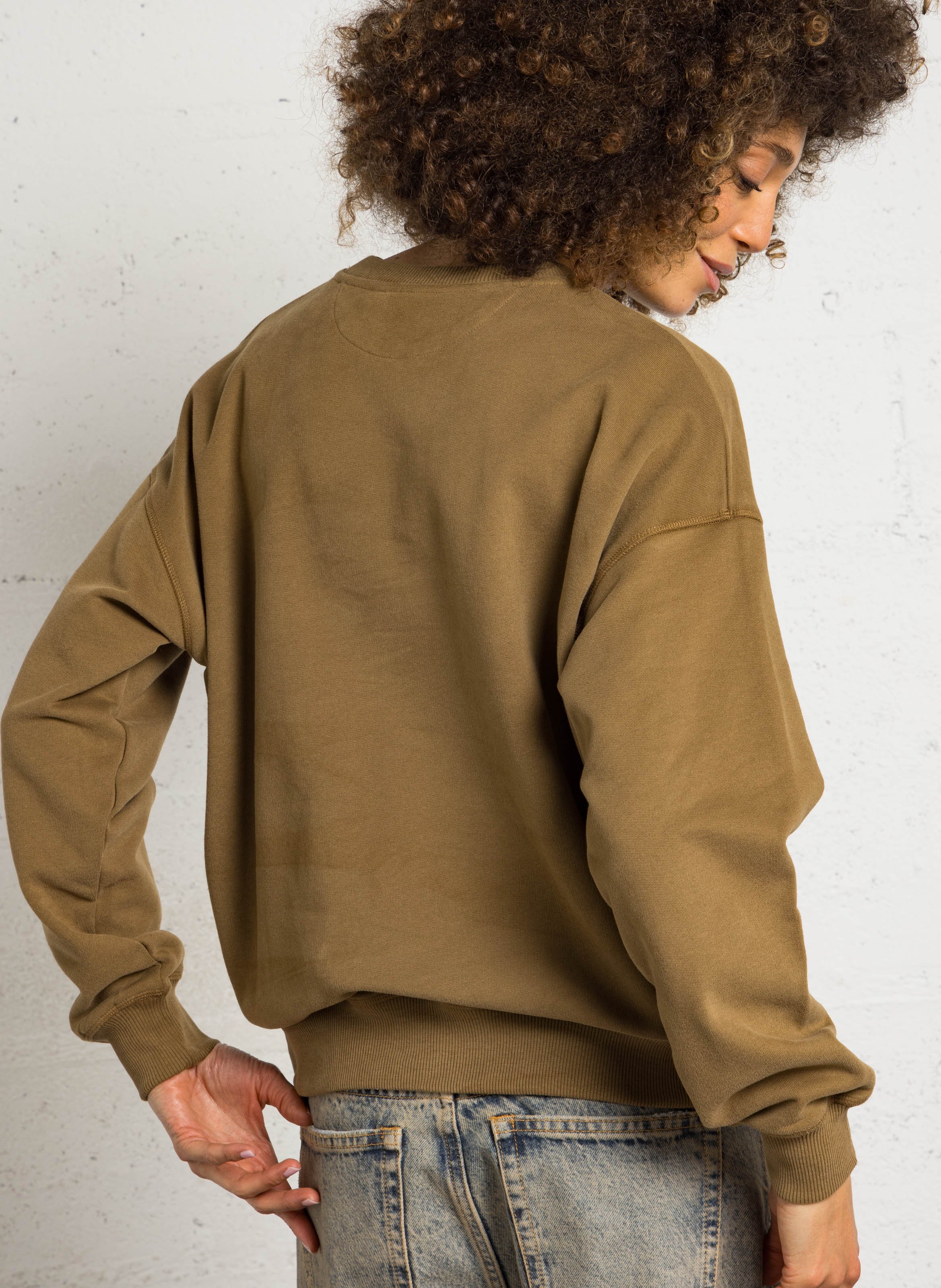 Oversized, katoenen sweater met ronde hals THE NEW SOCIETY Groen