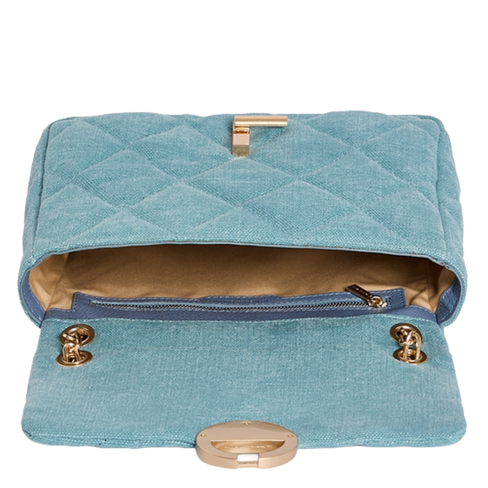 Schoudertas van linnen Blauw