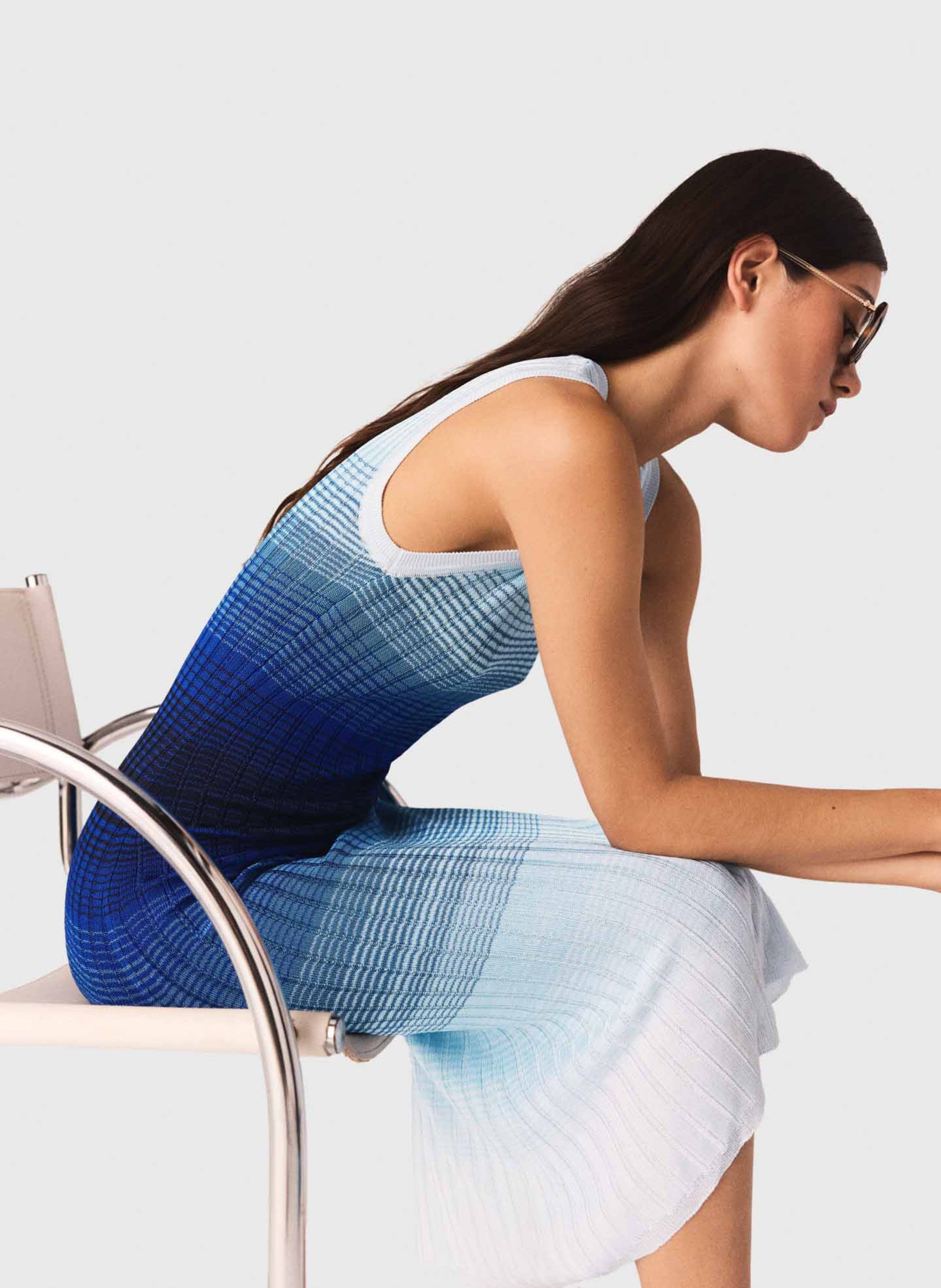 Long knit dress MAJE Blue