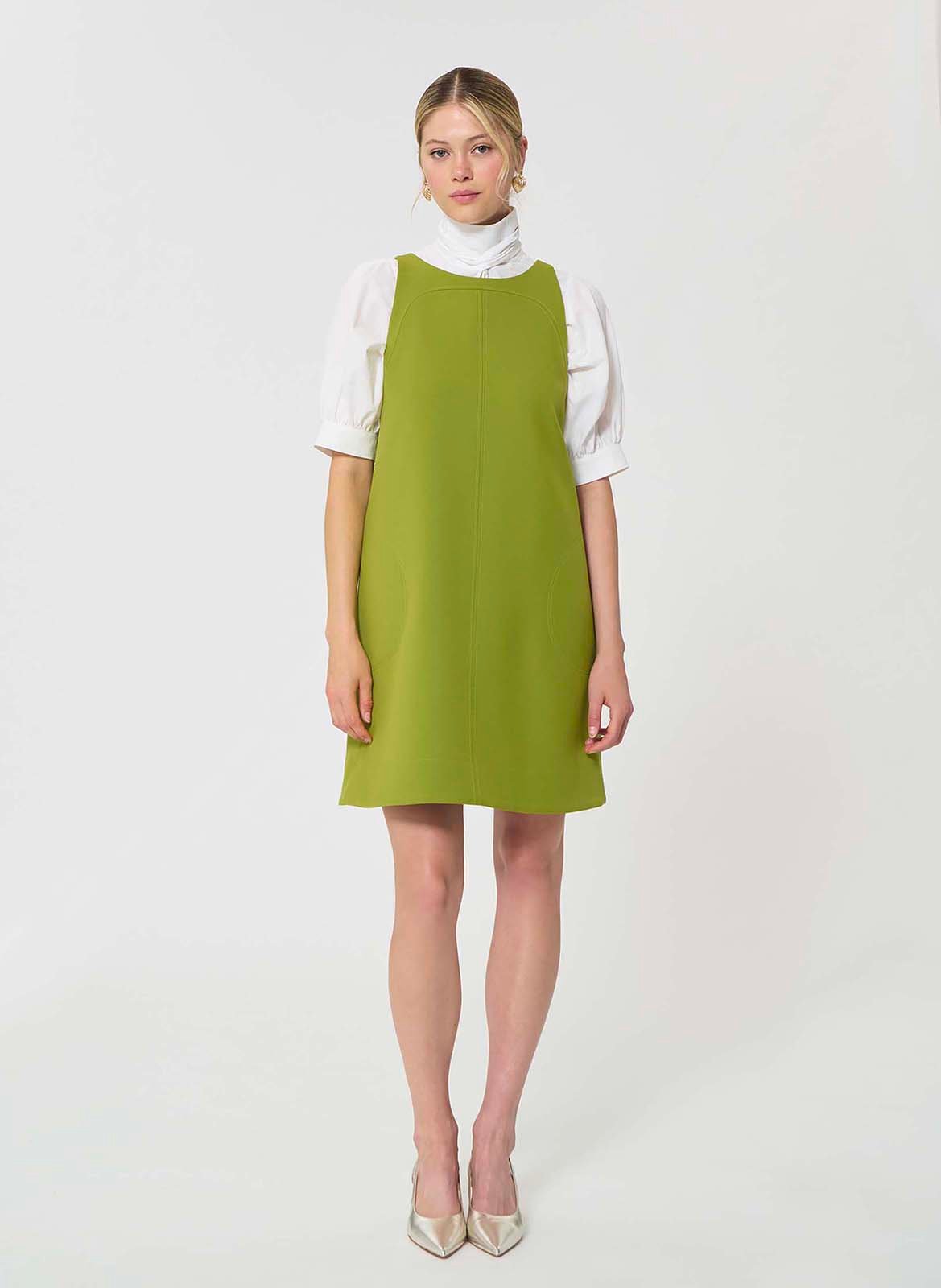 Robe courte col rond TARA JARMON Vert