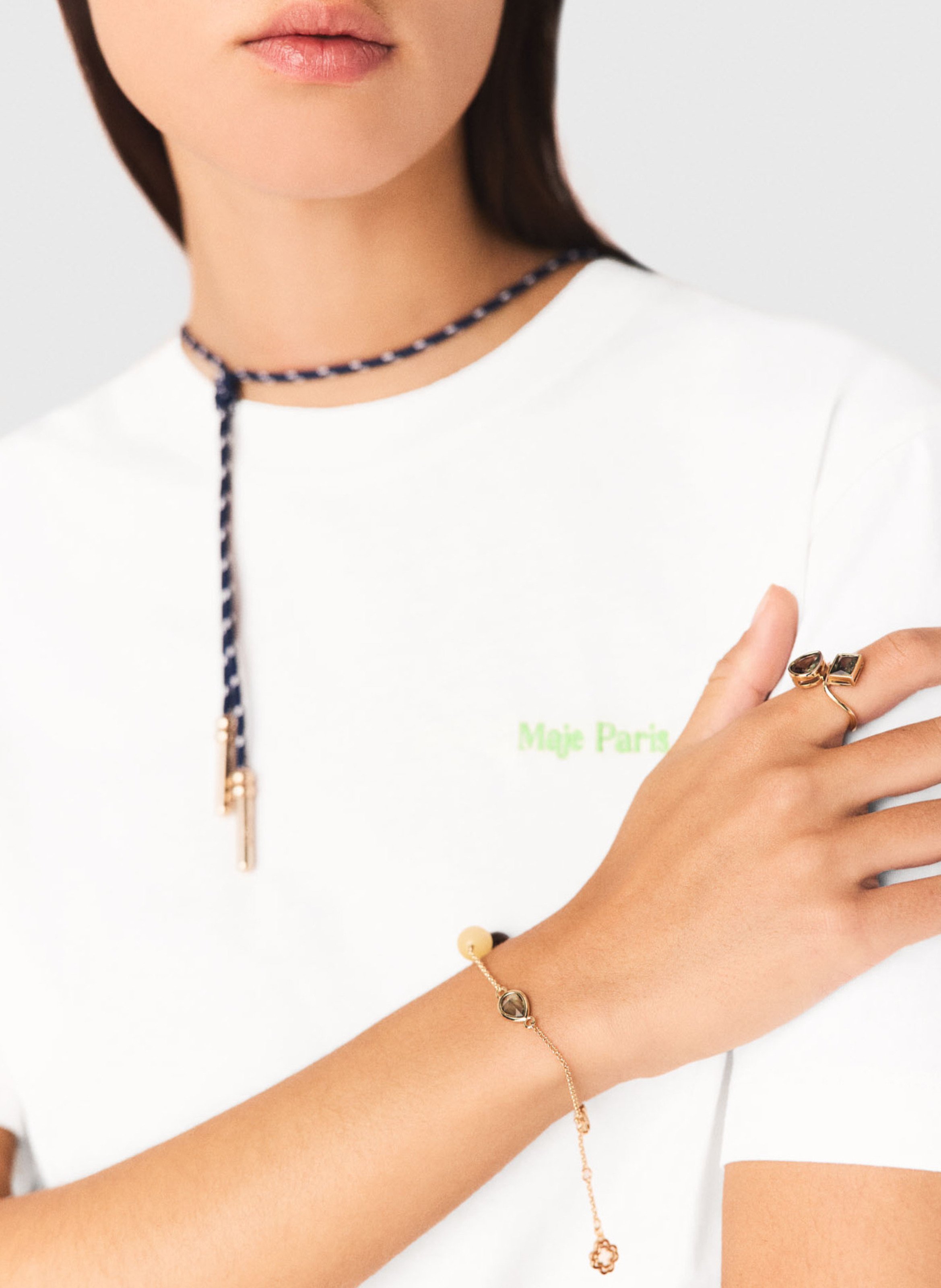 Brass ring MAJE Golden