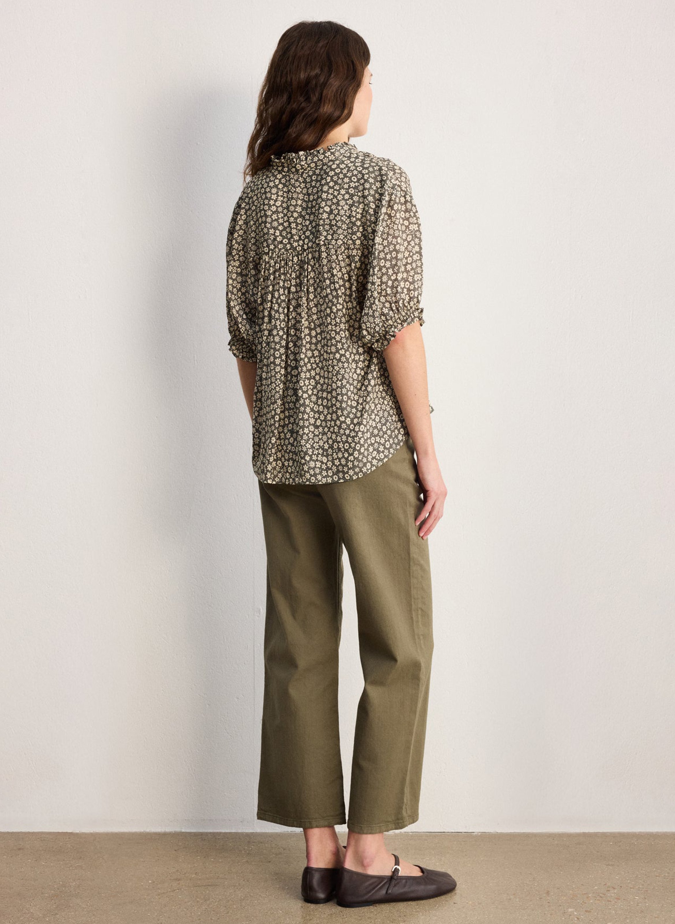 Straight printed blouse PABLO Khaki