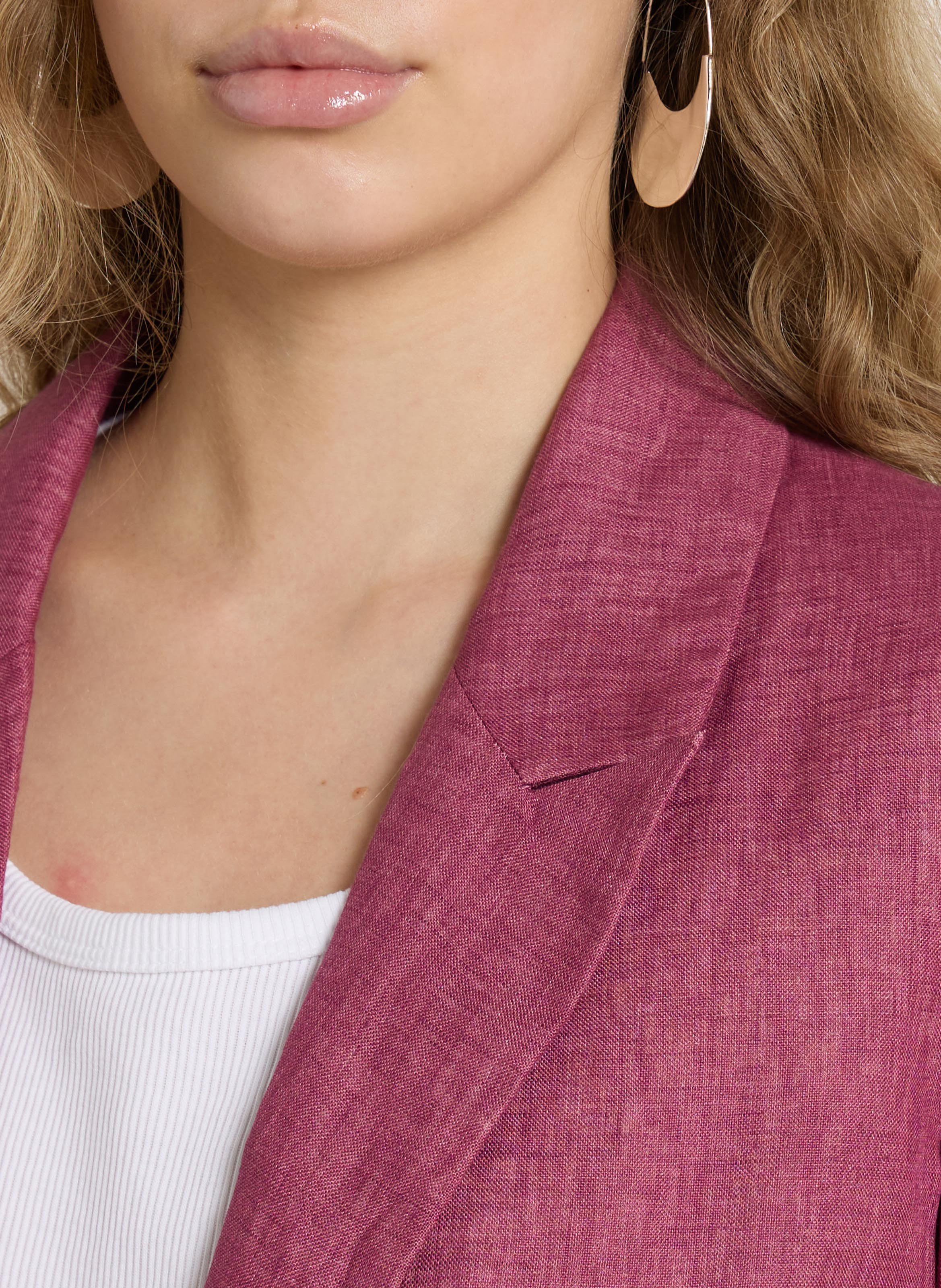 Straight-fit jasje van linnen met reverskraag SEE U SOON Violet