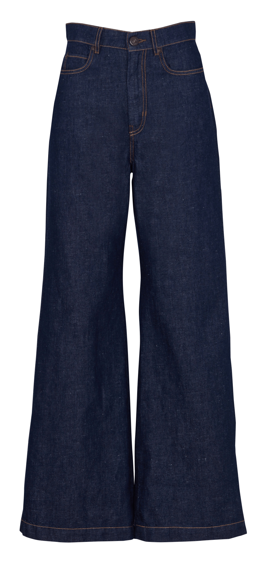 Jean flare taille haute en coton et en lin MAX MARA WEEK END