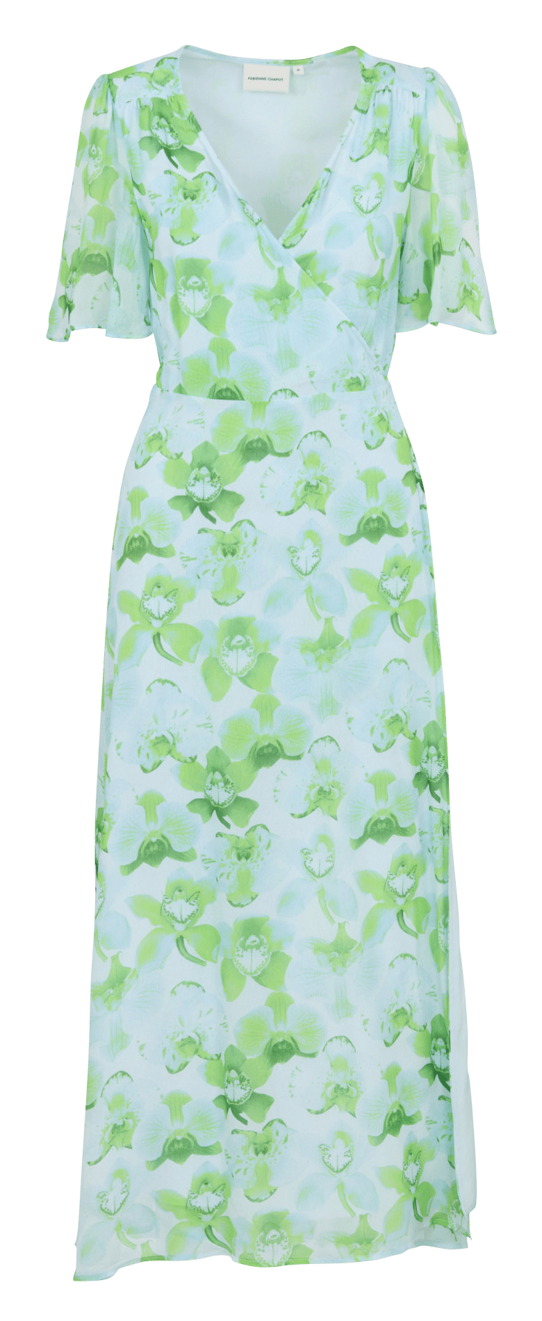 Lange jurk met V-hals en print FABIENNE CHAPOT Blue