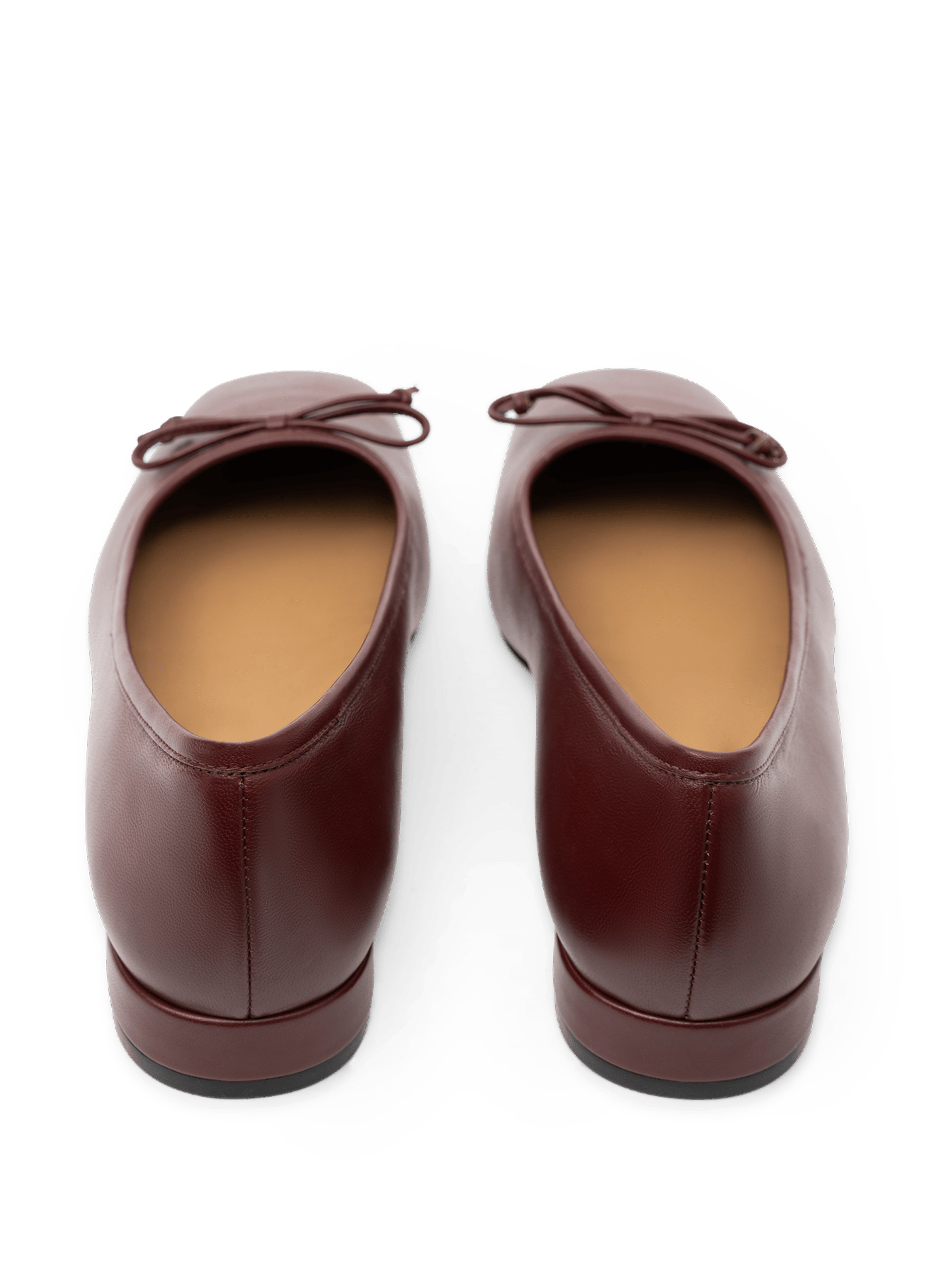 Burgundy nappa leather ballet flats PARALLELE PARIS Red