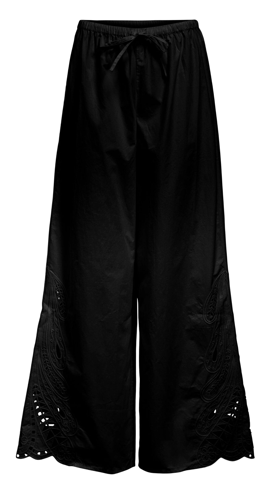 Wide-leg organic cotton pants OBJECT Black