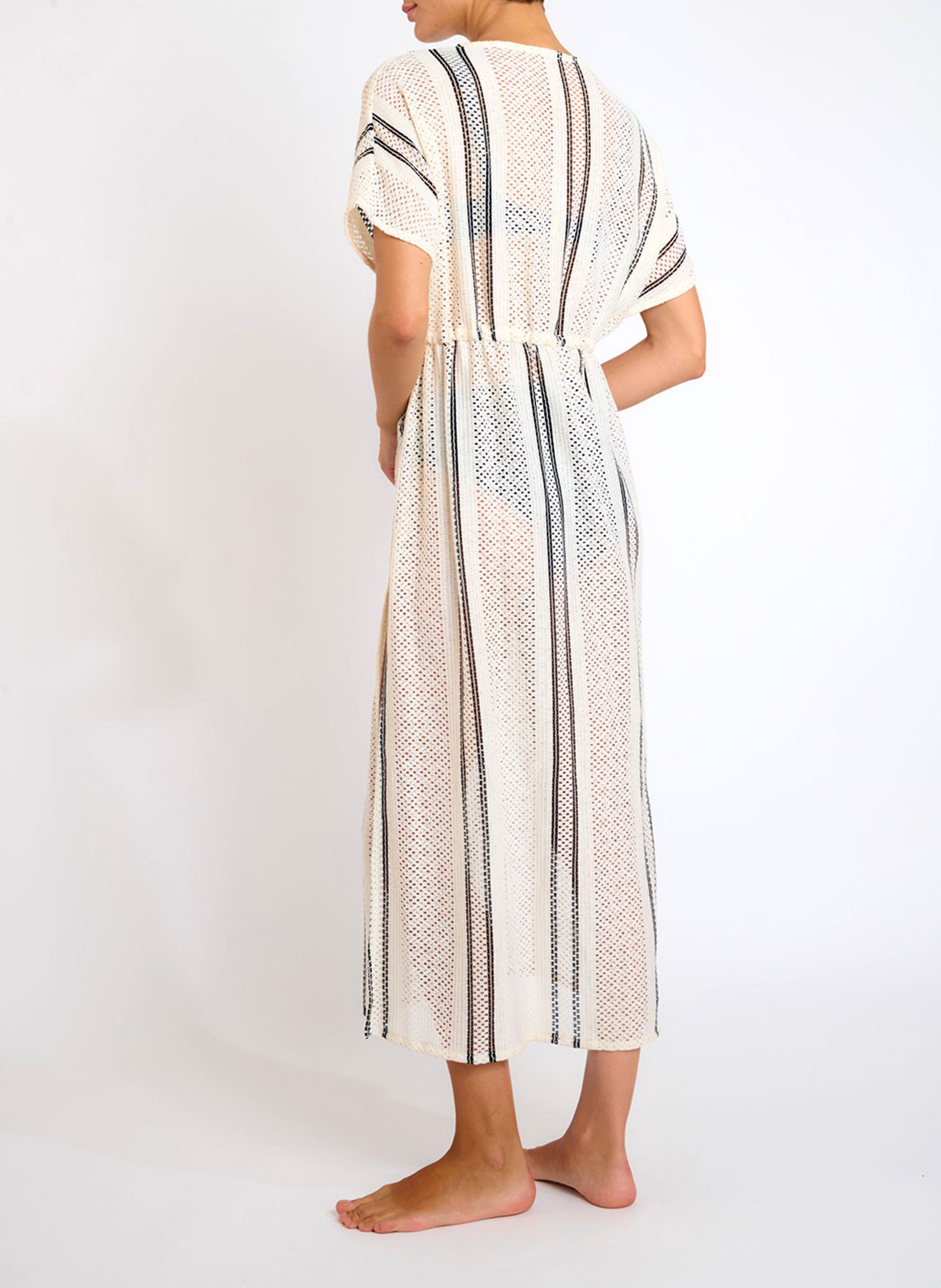 Striped swimsuit cover-up LIVIA Beige