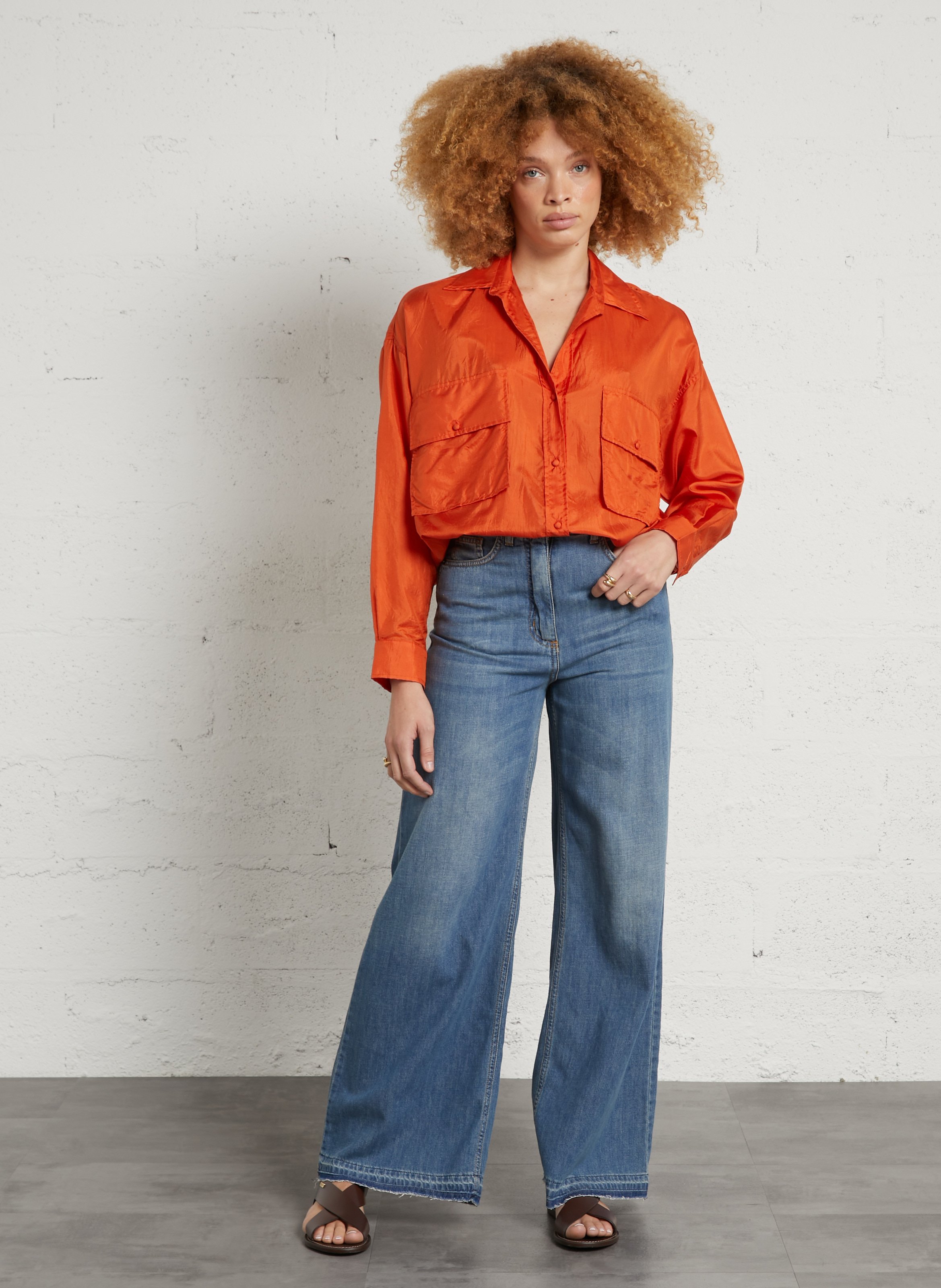 Jean large en coton MOMONI Bleu