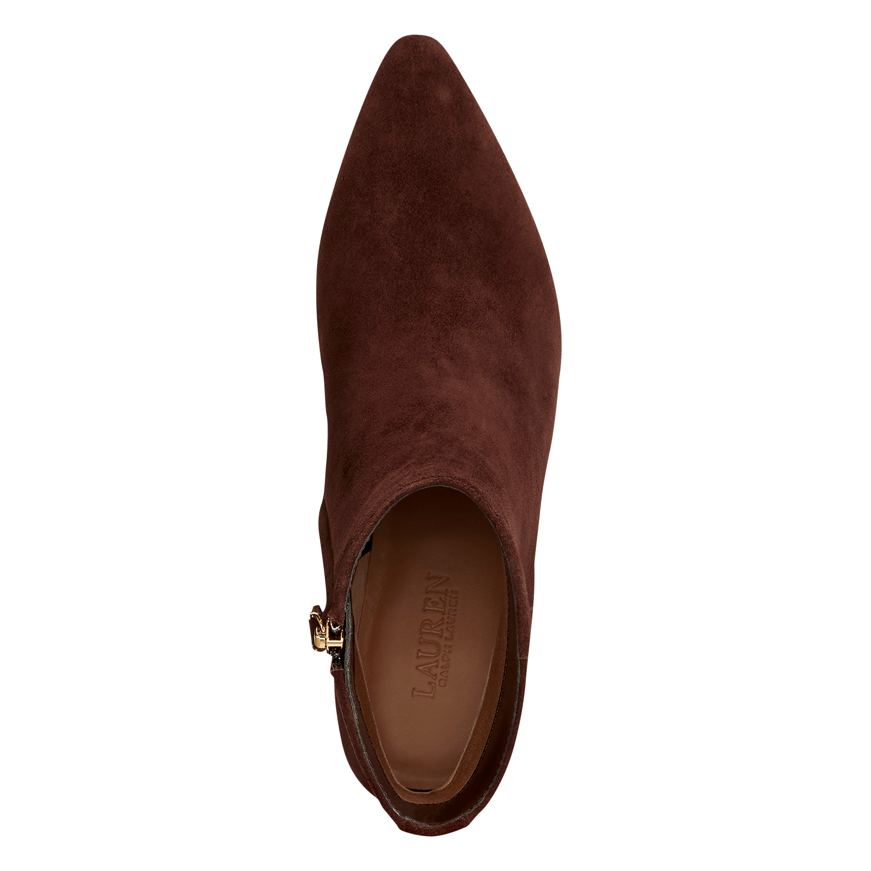 Bottines à petits talons en daim LAUREN RALPH LAUREN Marron