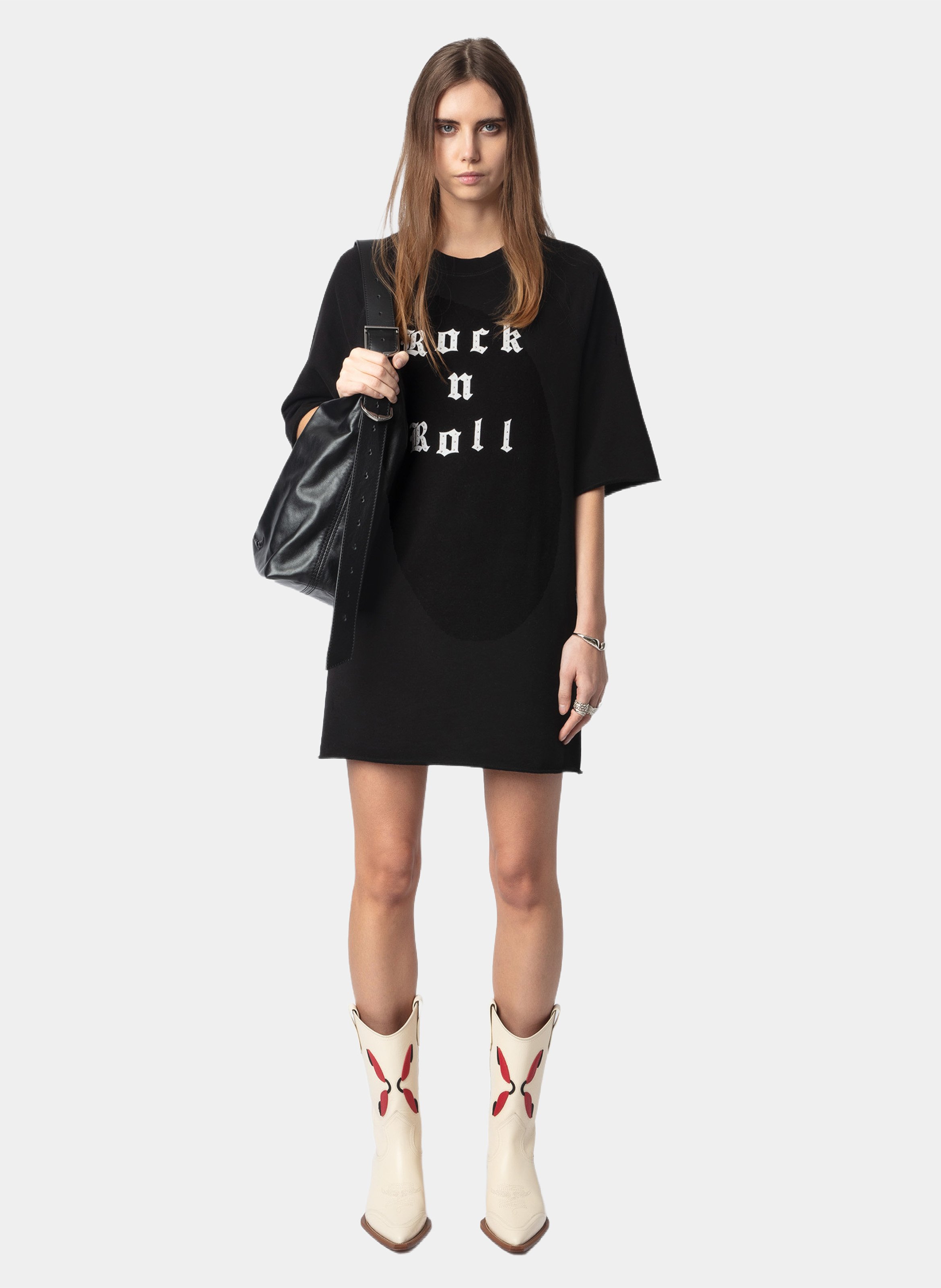 Kurzes T-Shirt-Kleid mit Aufschrift ZADIG&VOLTAIRE Schwarz